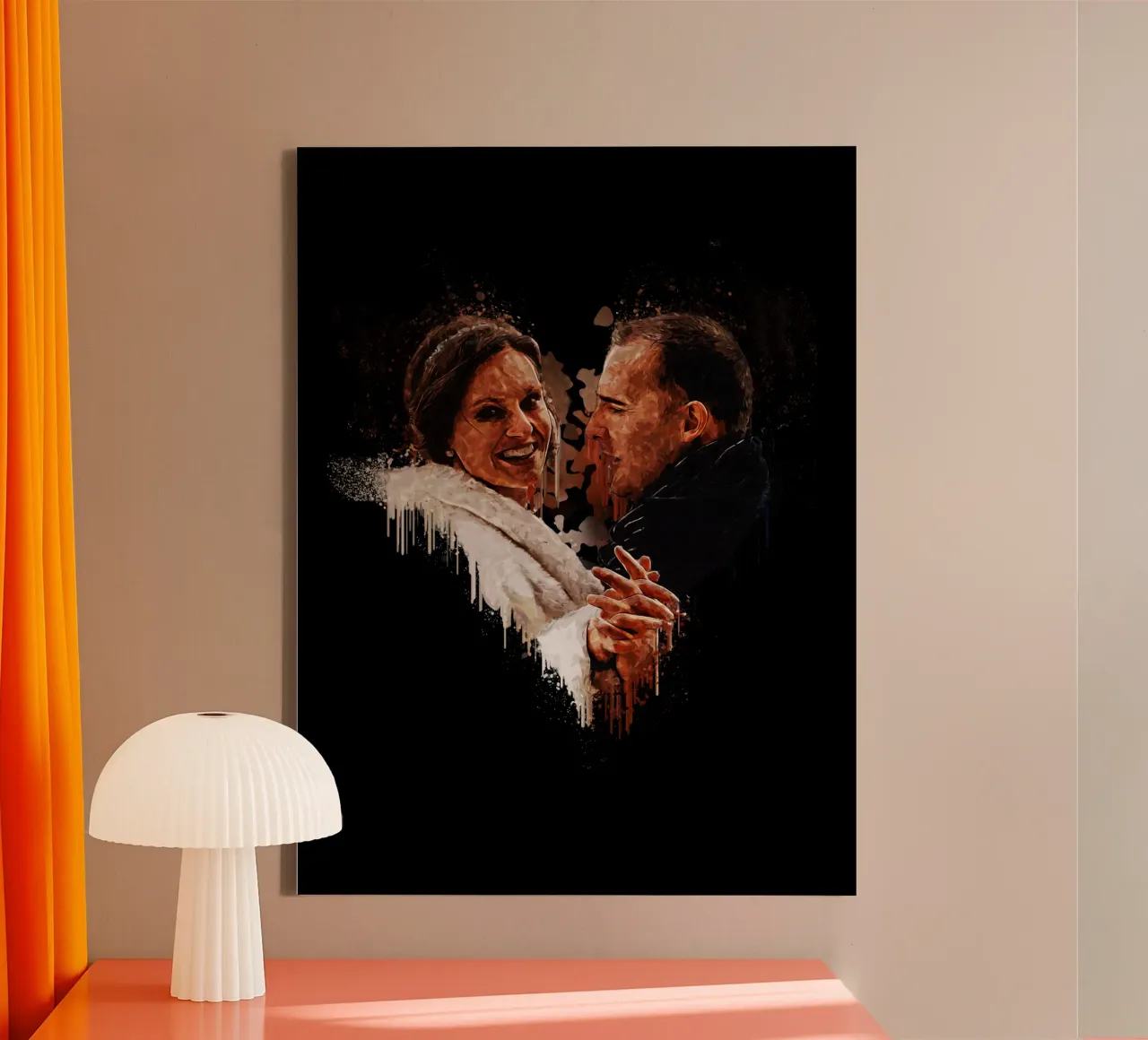 Amore di coppia tela con Cornice a cassetta da Gunawan Rb