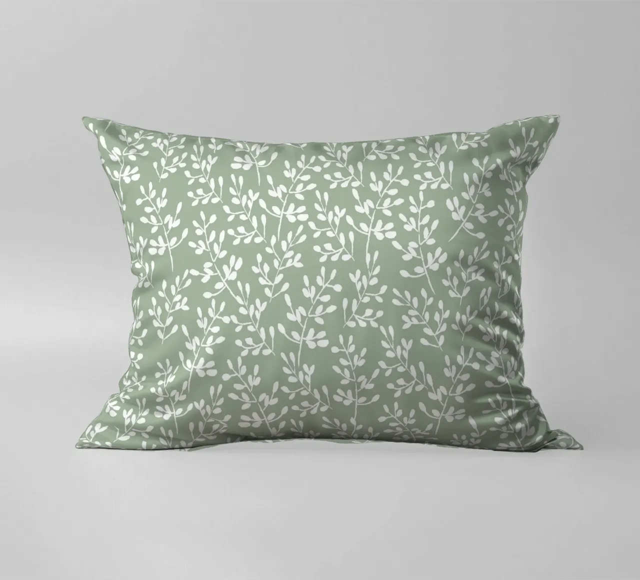 Green Tiny Watercolor Leaves cuscino da anisillustration