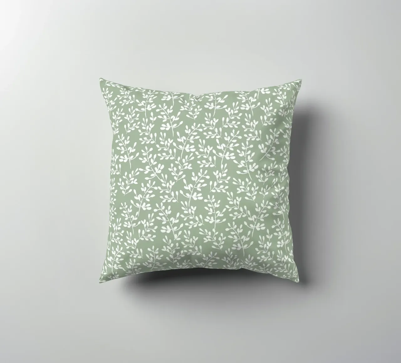 Green Tiny Watercolor Leaves cuscino da anisillustration