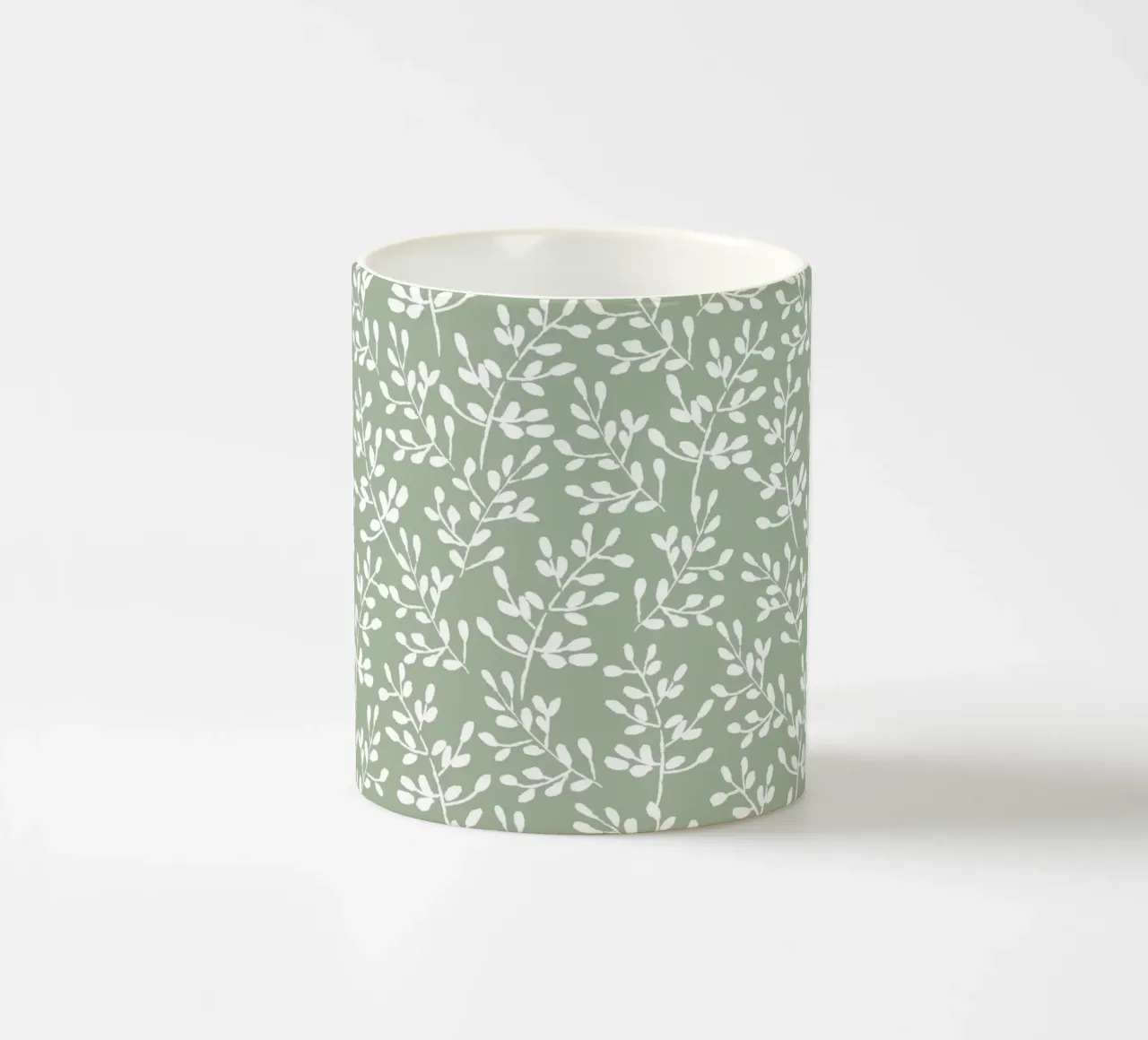 Green Tiny Watercolor Leaves tazza in ceramica da anisillustration