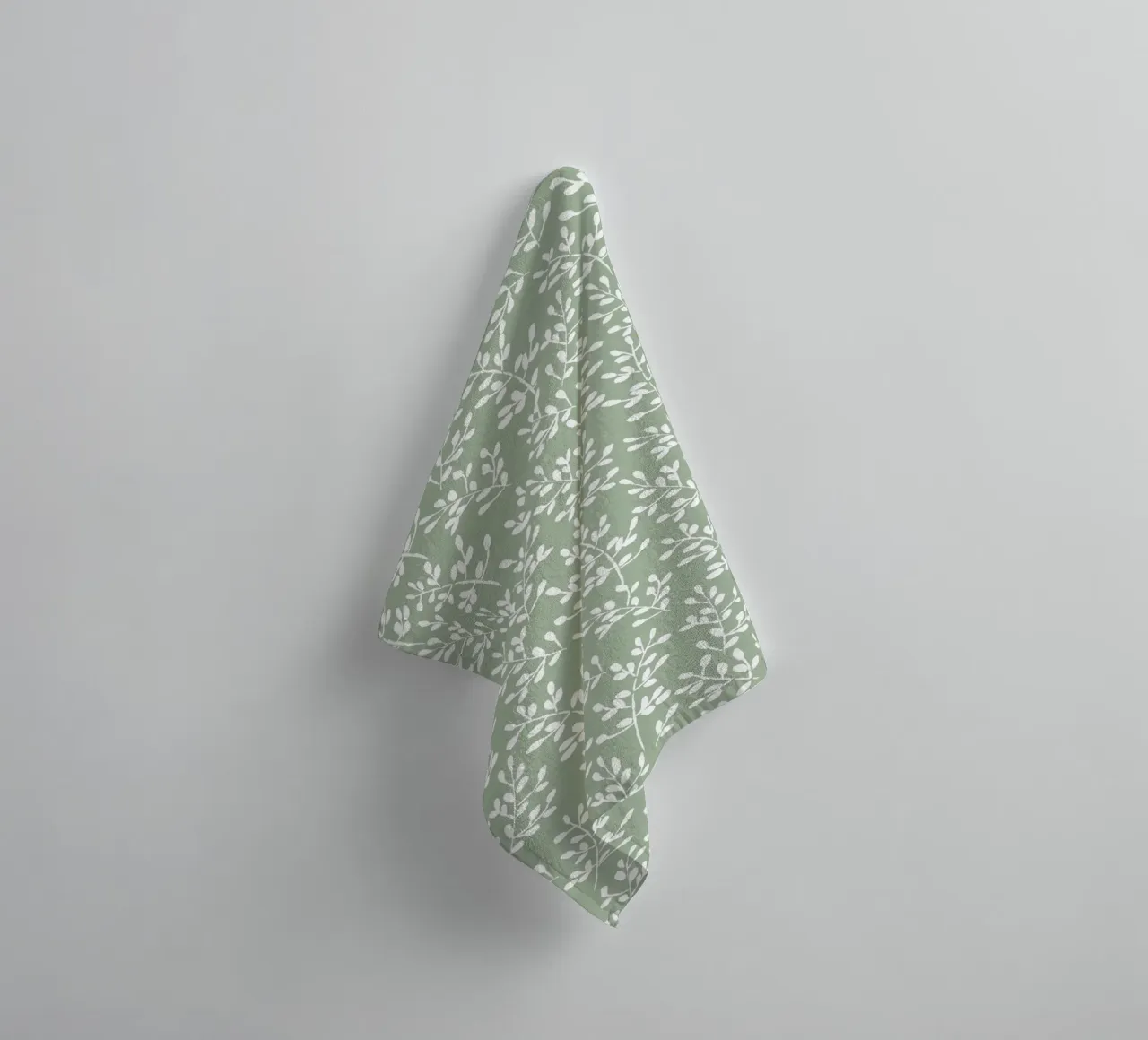 Green Tiny Watercolor Leaves serviette de bain de anisillustration