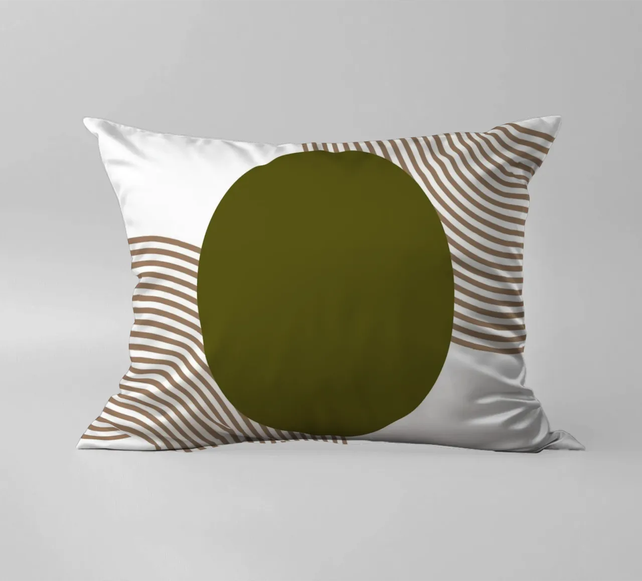 Central olive green circle cuscino da LisaArtes