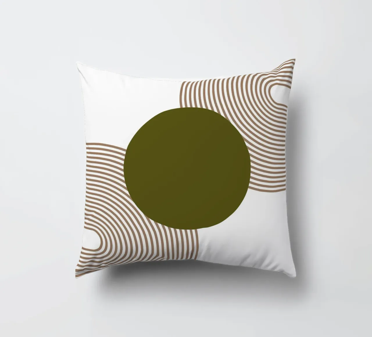 Central olive green circle cuscino da LisaArtes