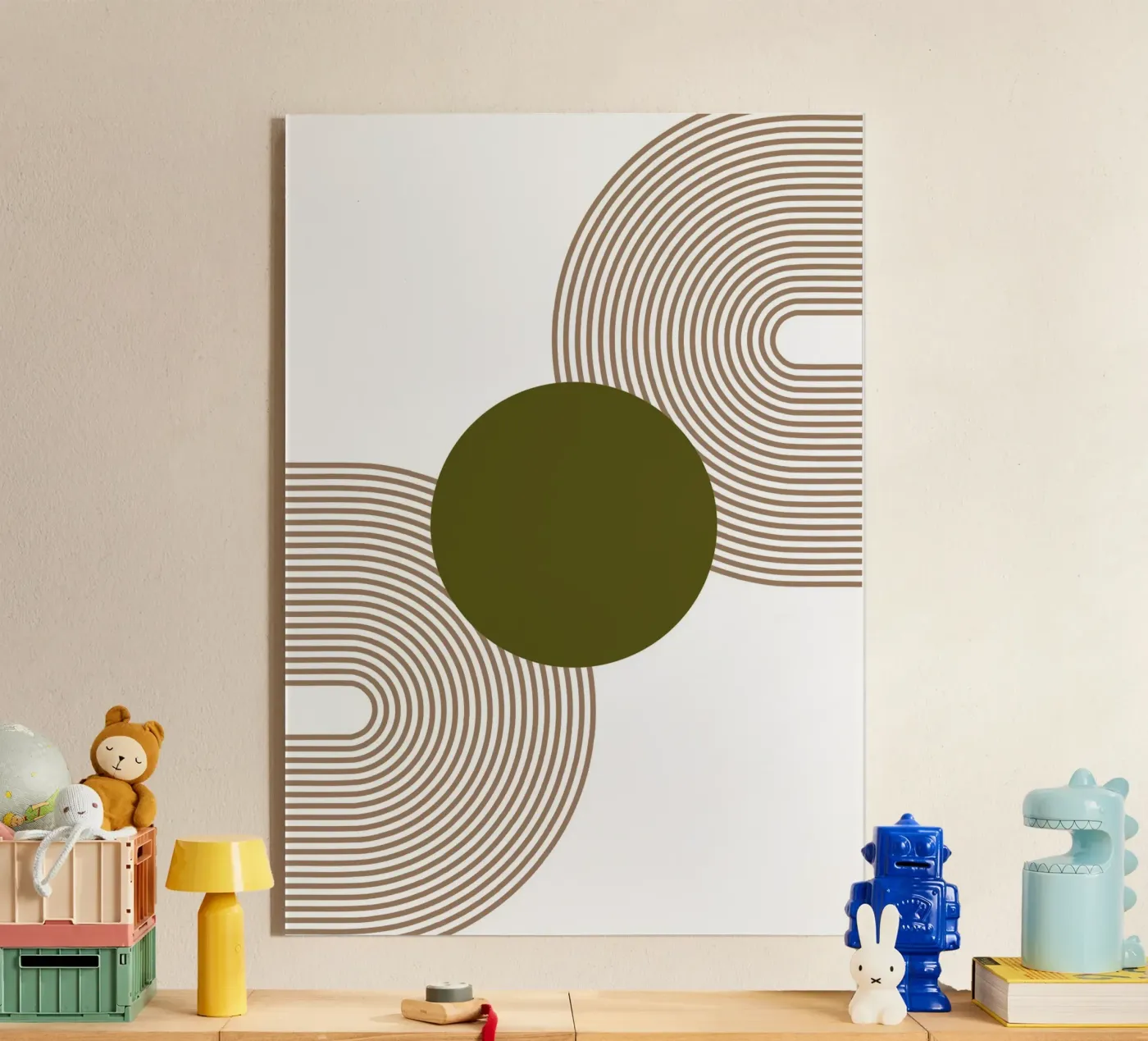 Central olive green circle plexiglass da LisaArtes