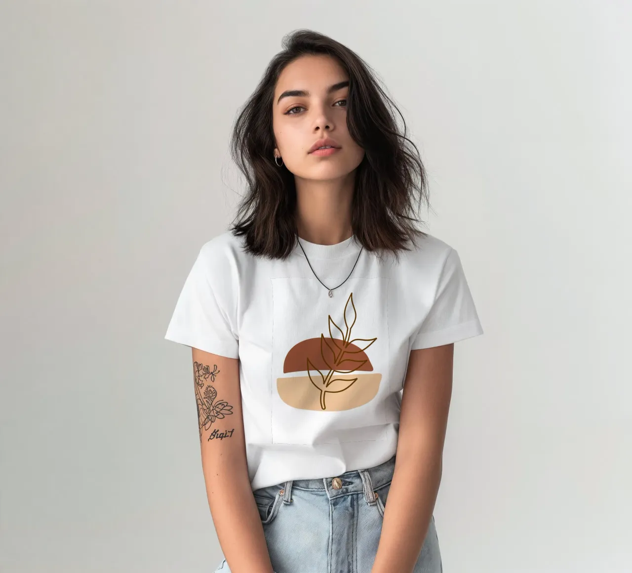 Abstract composition a leafy twig t-shirt da LisaArtes