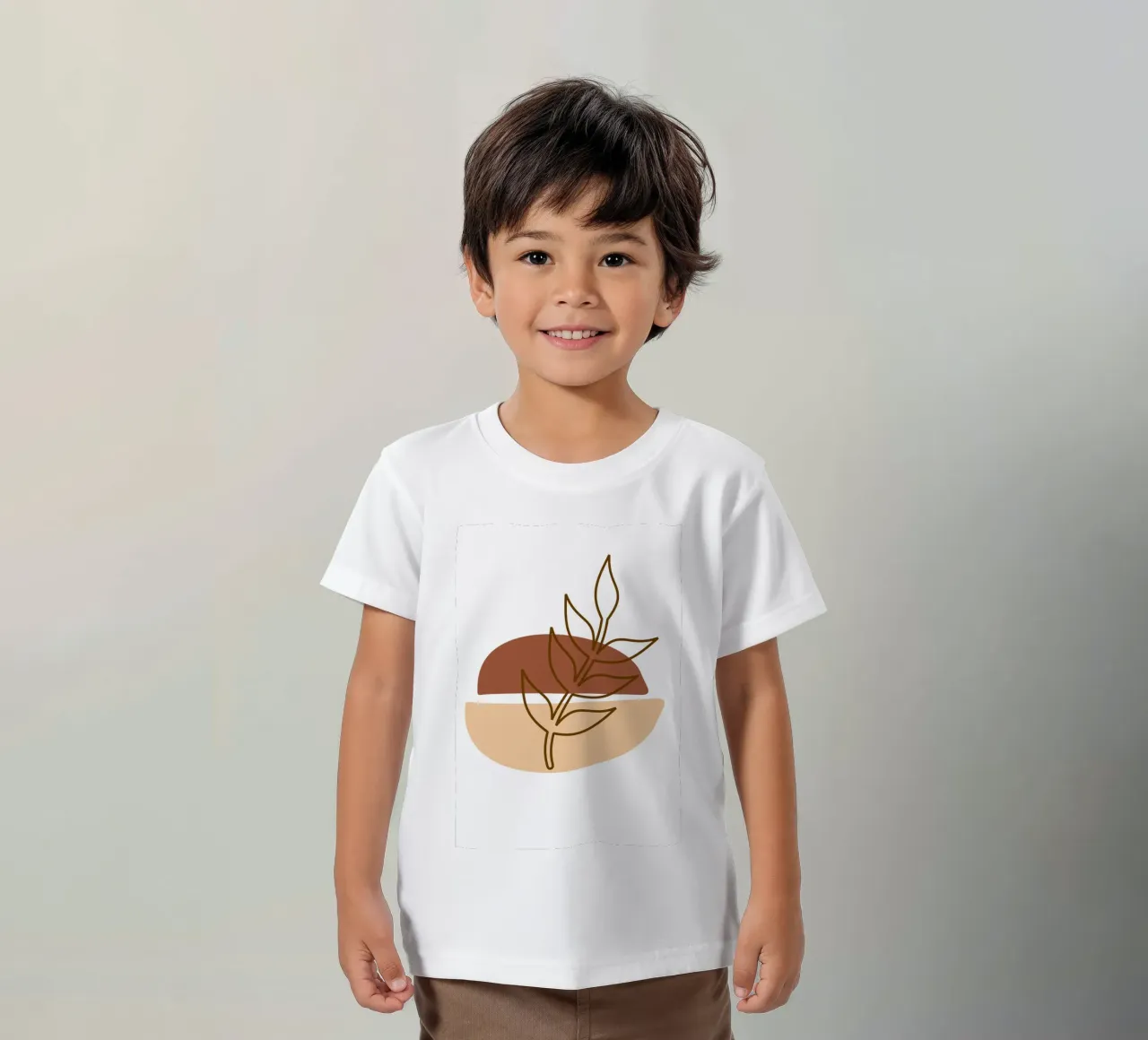 Abstract composition a leafy twig t-shirt bambini da LisaArtes