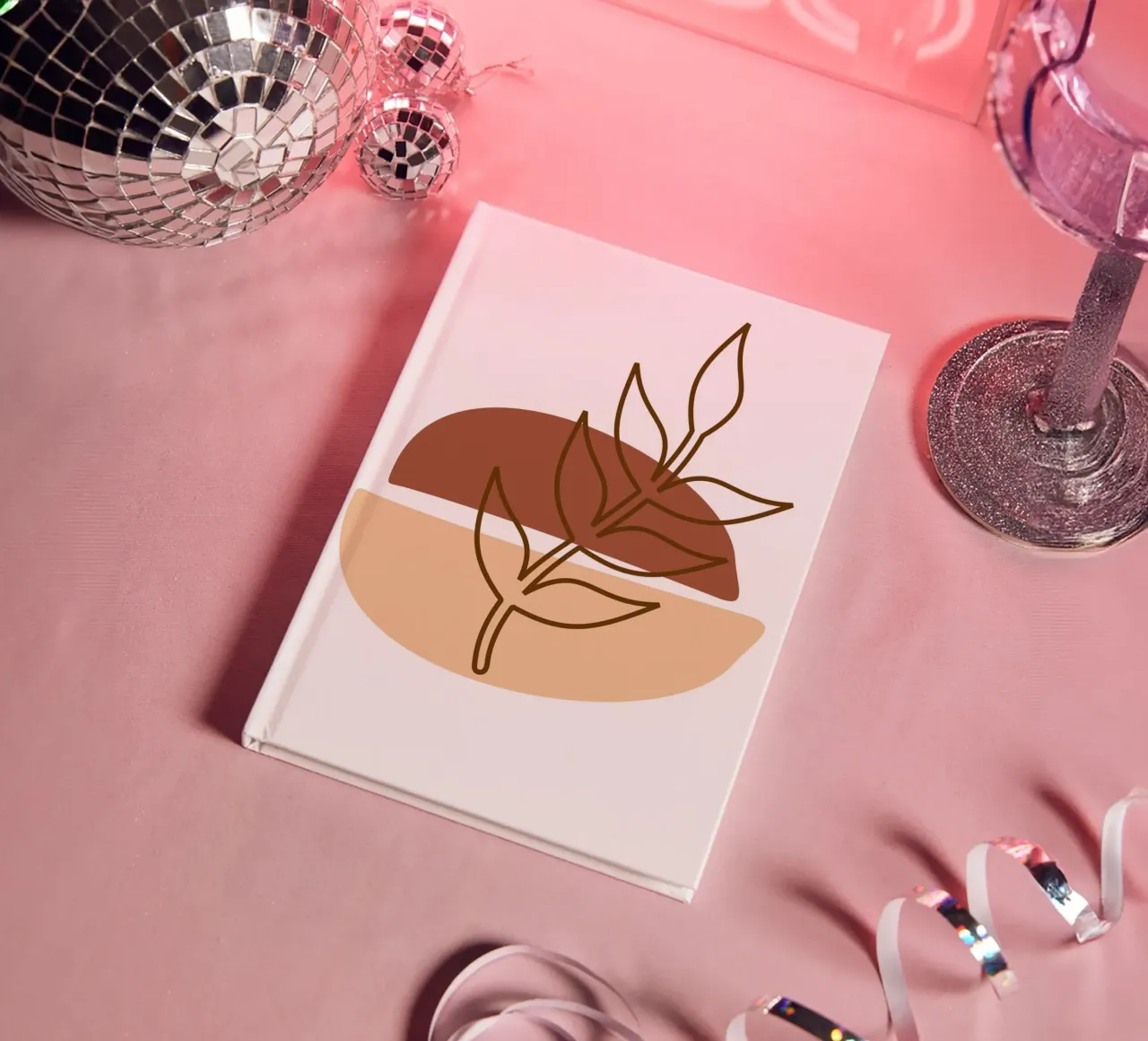 Abstract composition a leafy twig notebook by LisaArtes