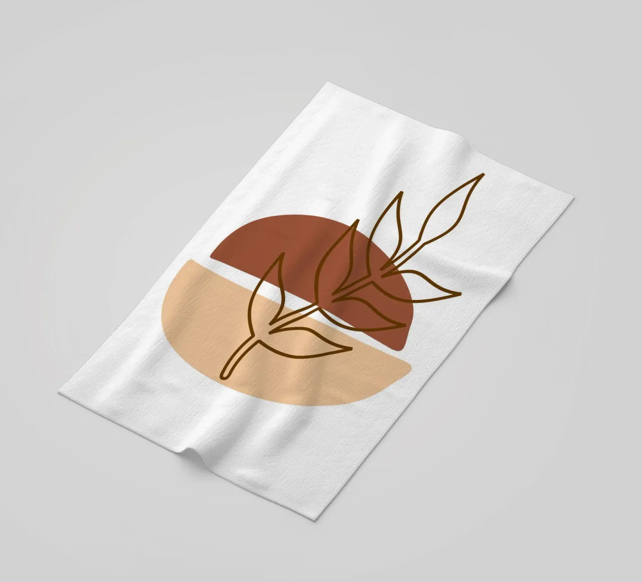 Abstract composition a leafy twig beach towel by LisaArtes