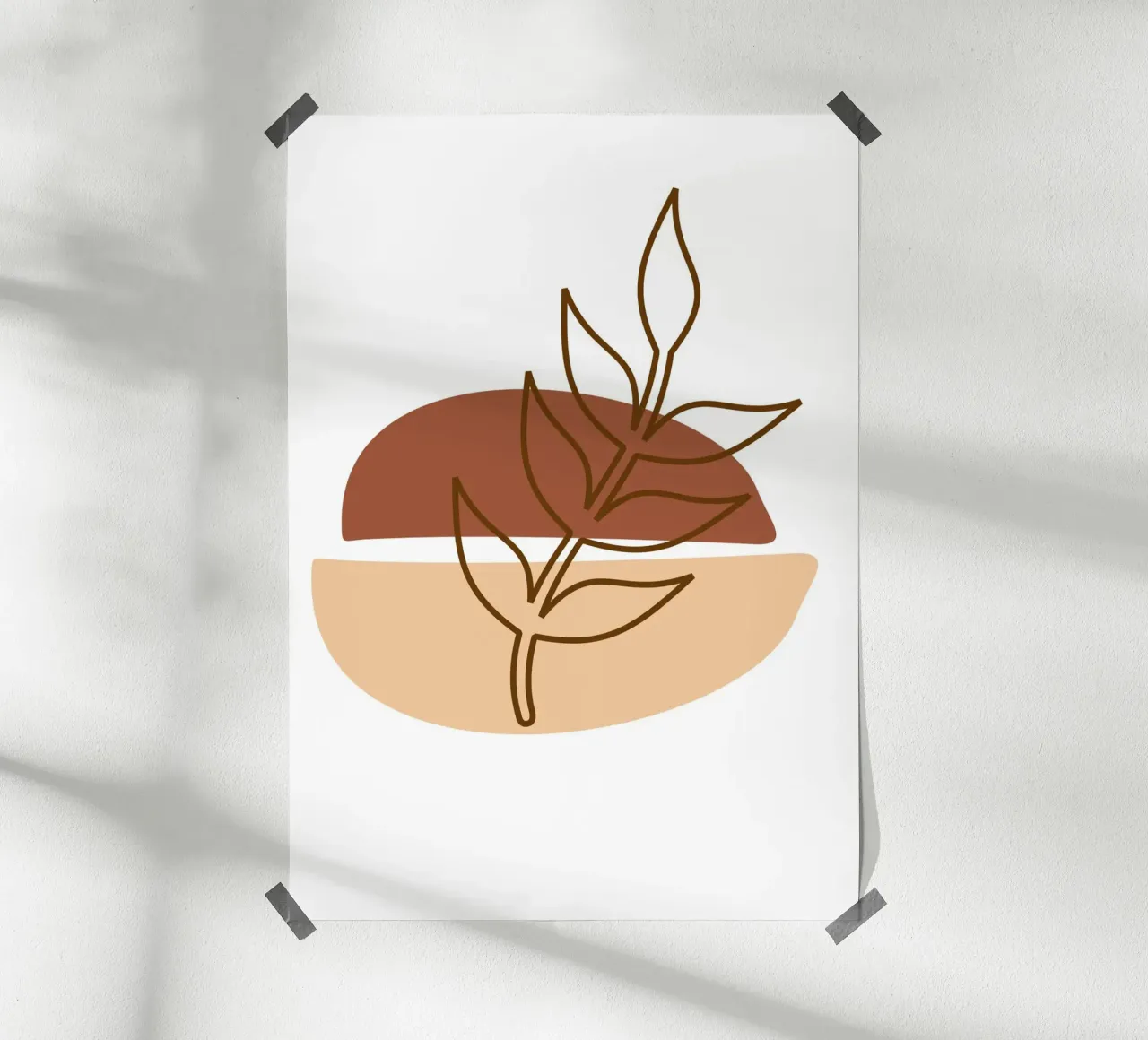 Abstract composition a leafy twig carta hahnemühle da LisaArtes