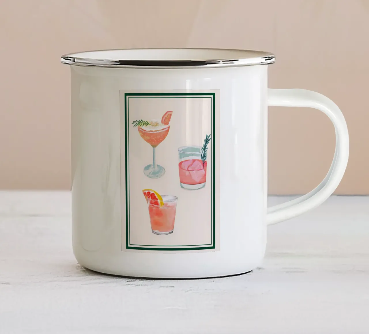 Ora del cocktail tazza in smalto da Rini