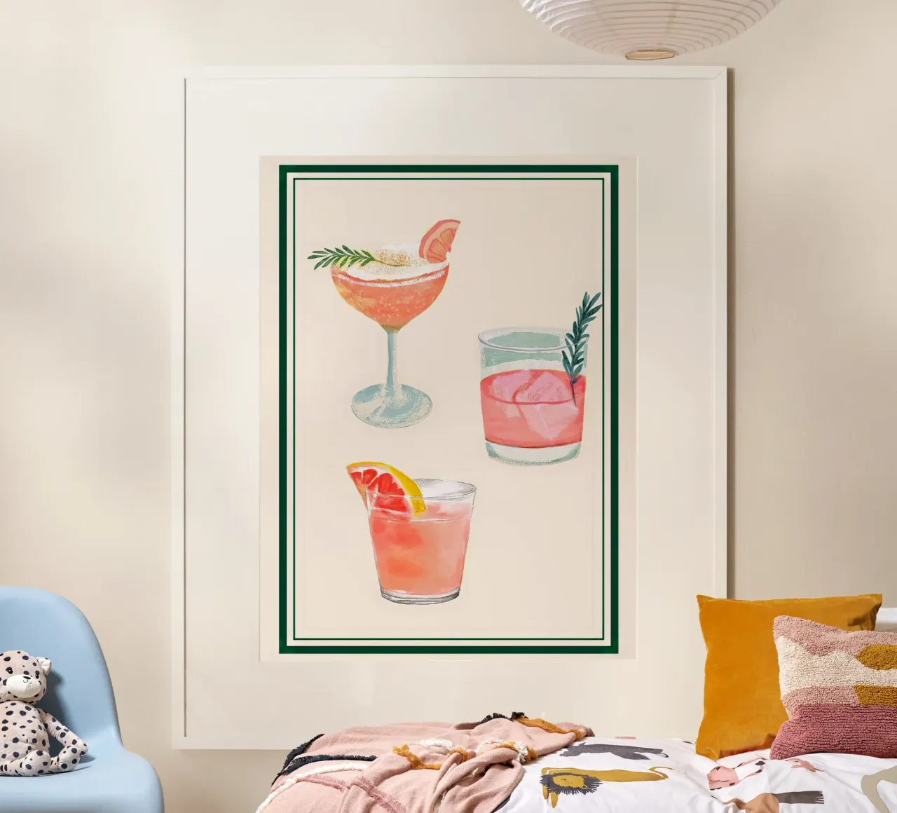 Ora del cocktail poster con telaio in alluminio da Rini