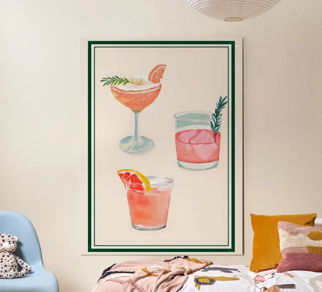 Ora del cocktail poster con telaio in alluminio da Rini