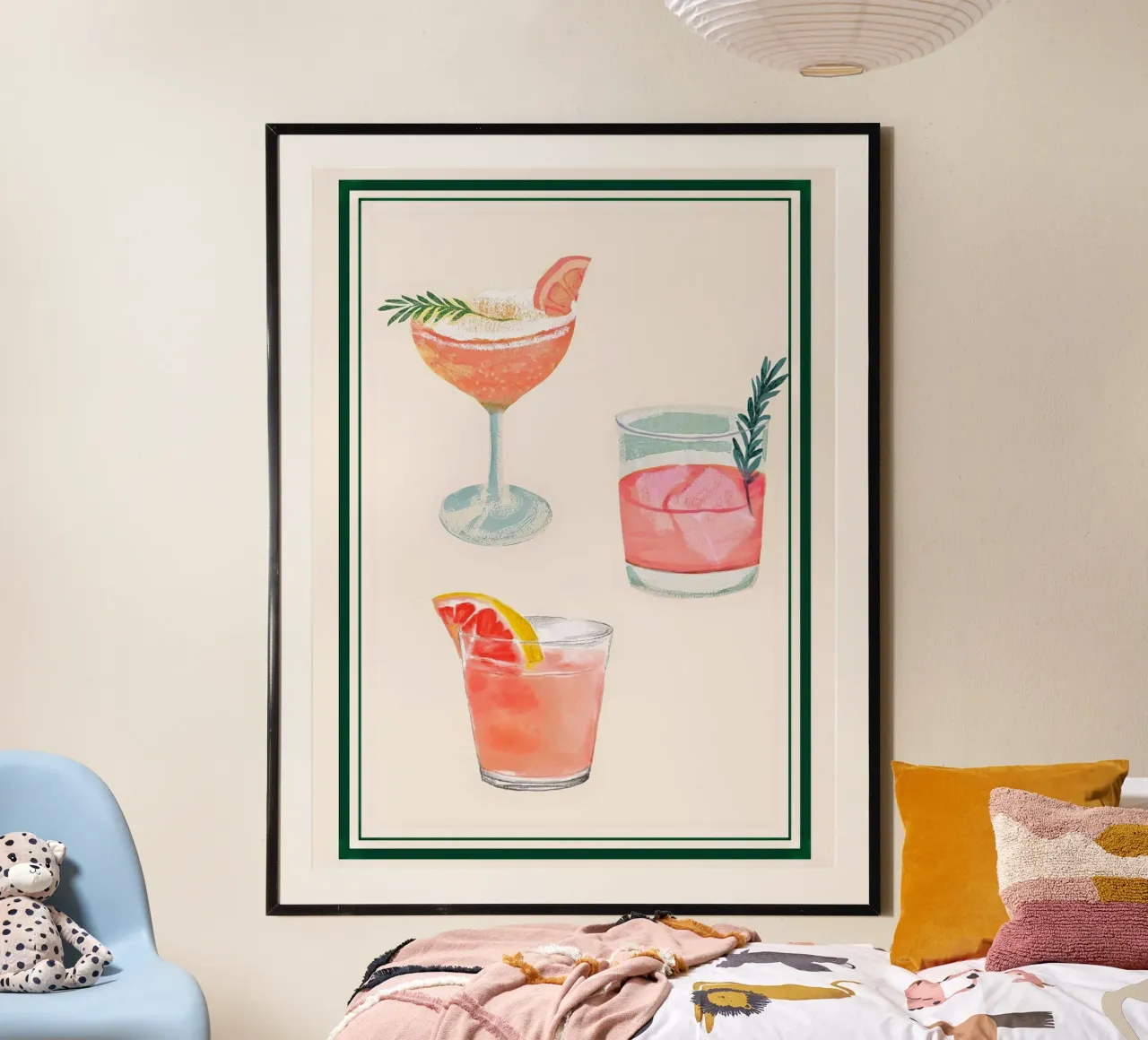 Ora del cocktail poster con telaio in alluminio da Rini