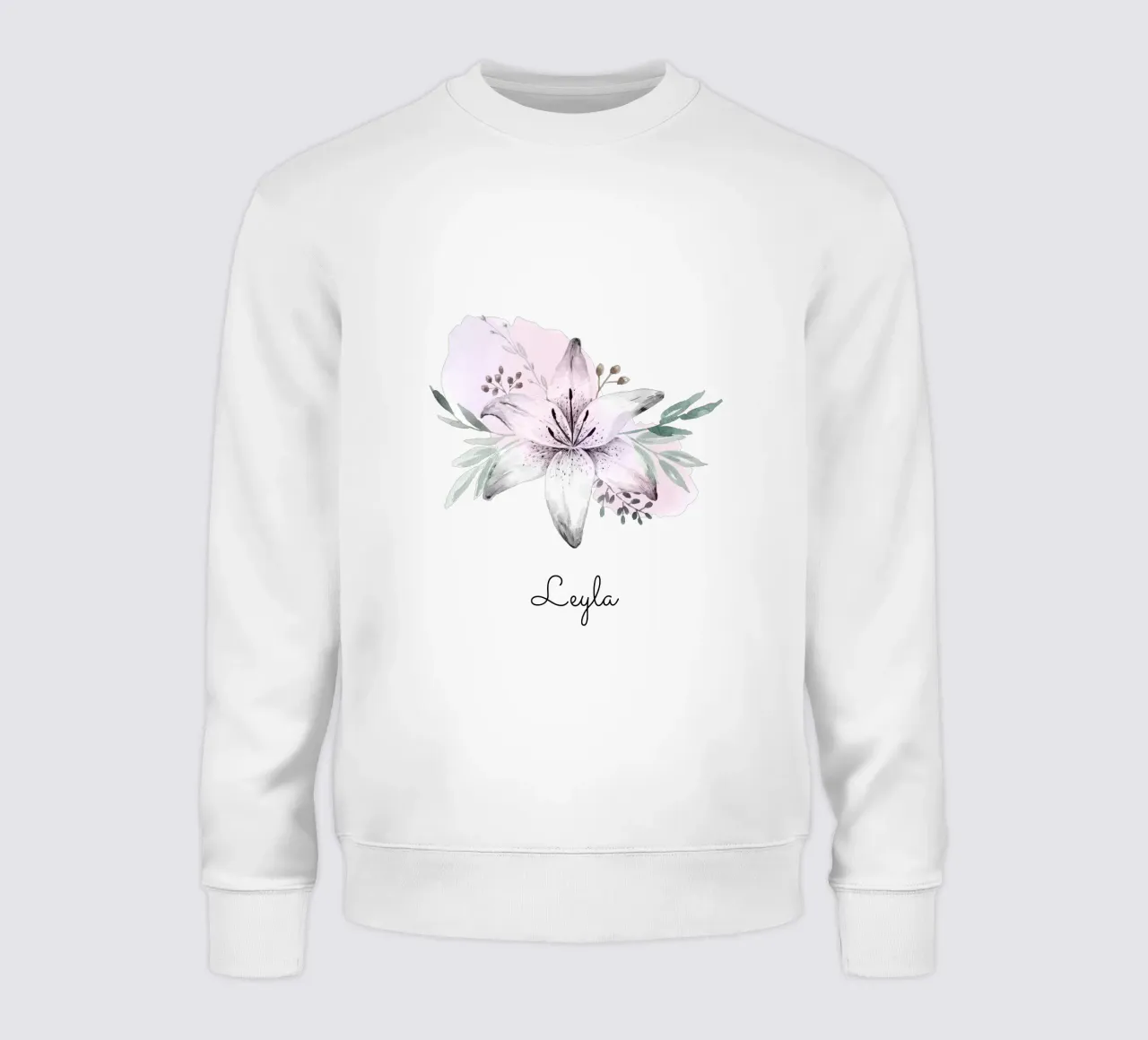 Watercolor Flower with personalizable Name felpa da anisillustration