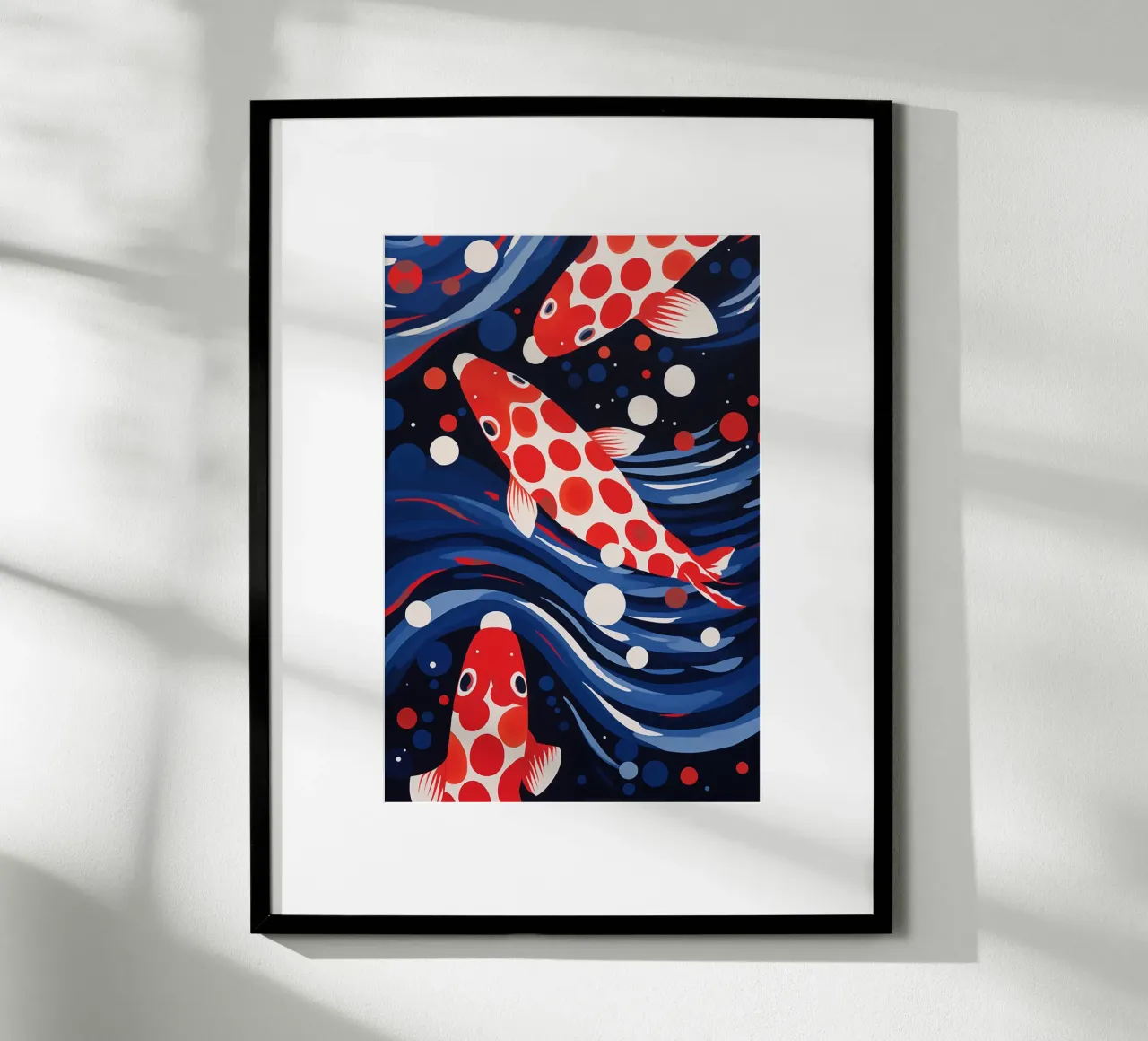 Decorative koi fish pattern with dots poster by Autofocus