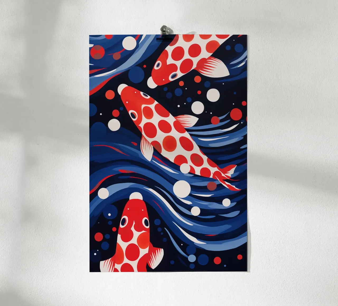 Decorative koi fish pattern with dots poster by Autofocus