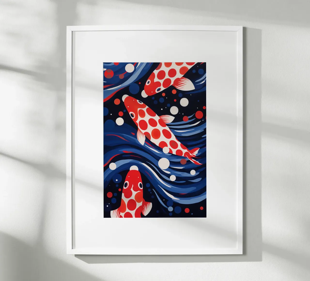 Decorative koi fish pattern with dots poster by Autofocus