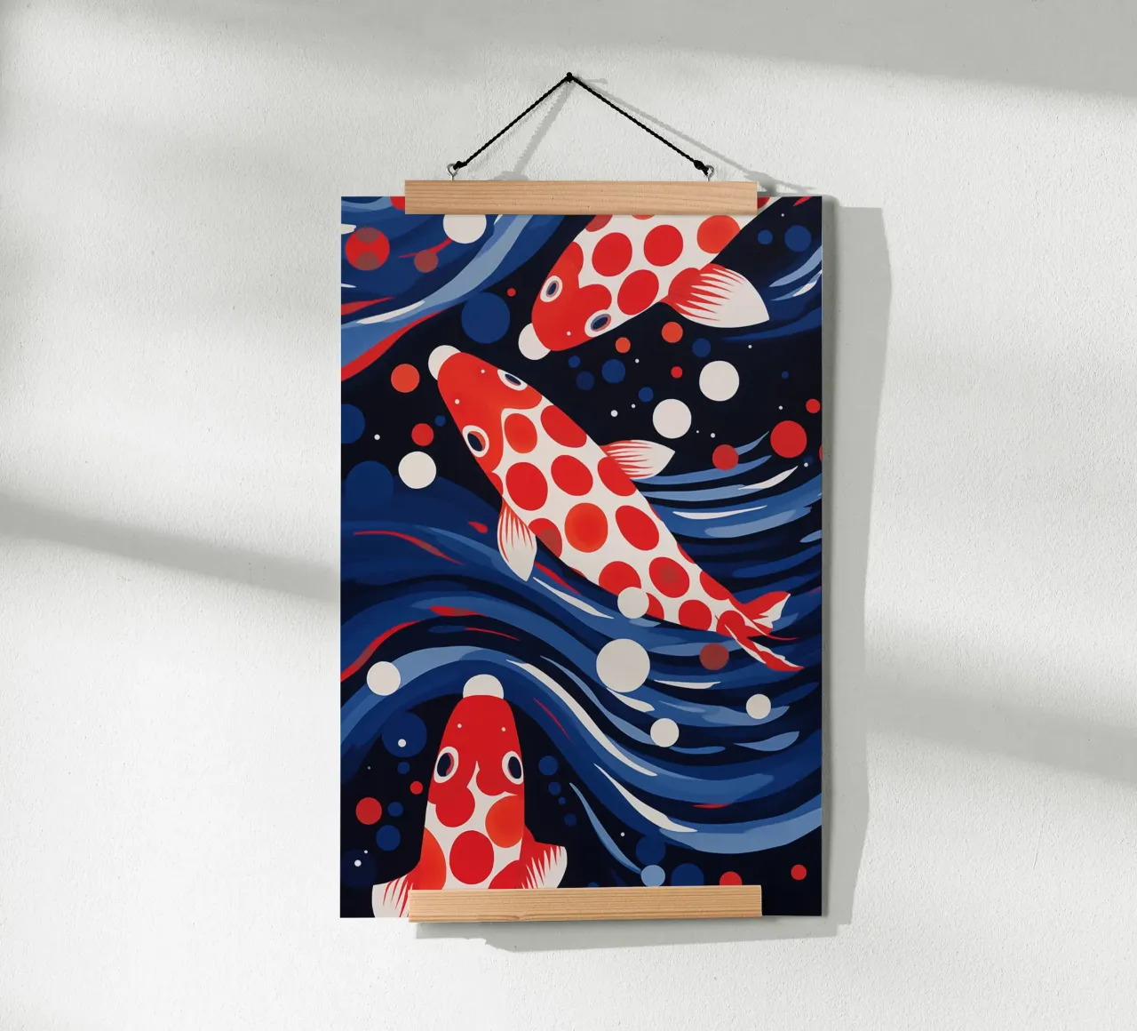Decorative koi fish pattern with dots poster by Autofocus
