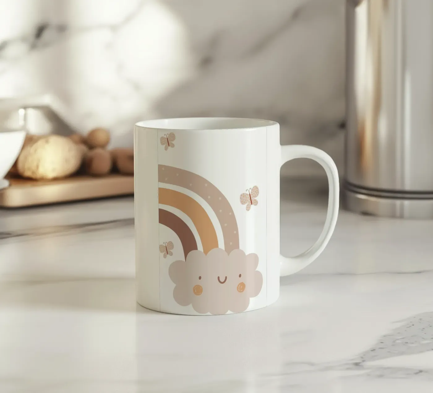 Cute smiling cloud ceramic mug by LisaArtes