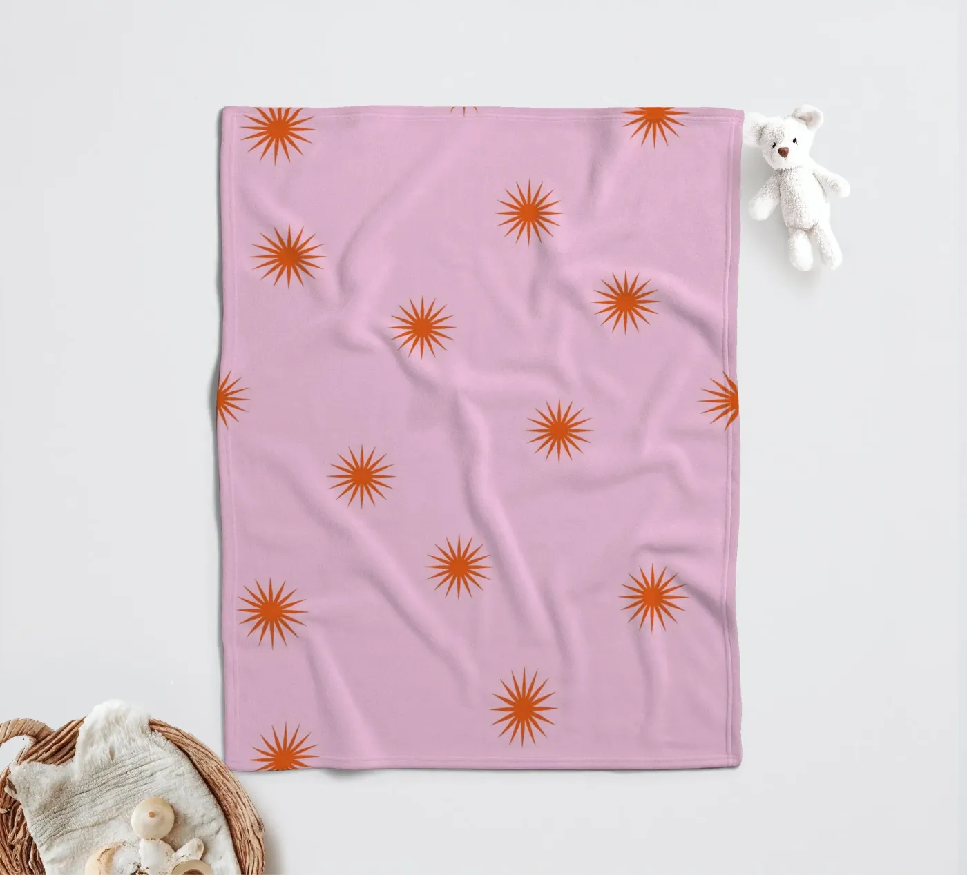 Sunshine Orange Pattern fleecedeken van janamossmann