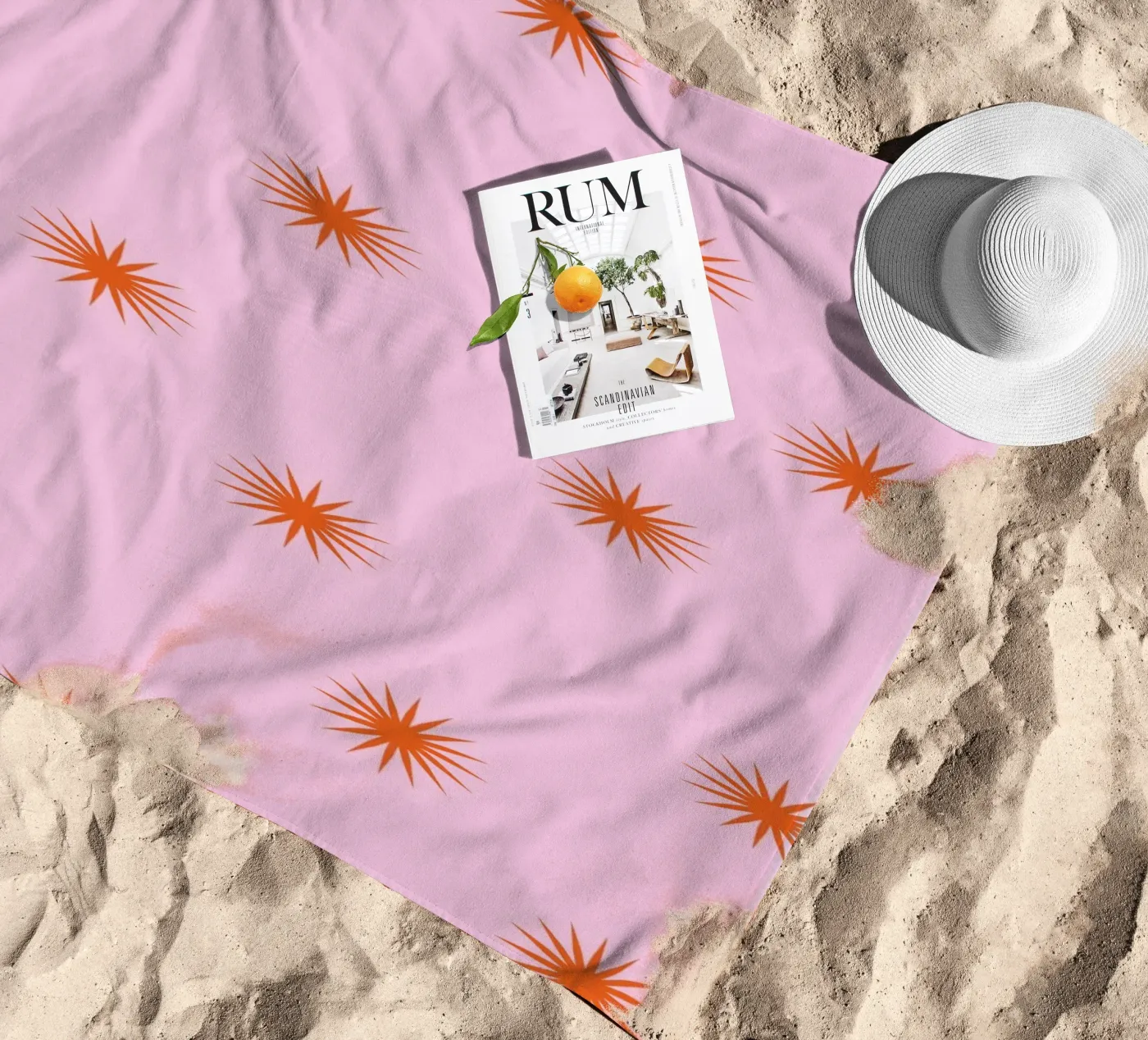Sunshine Orange Pattern telo mare da janamossmann