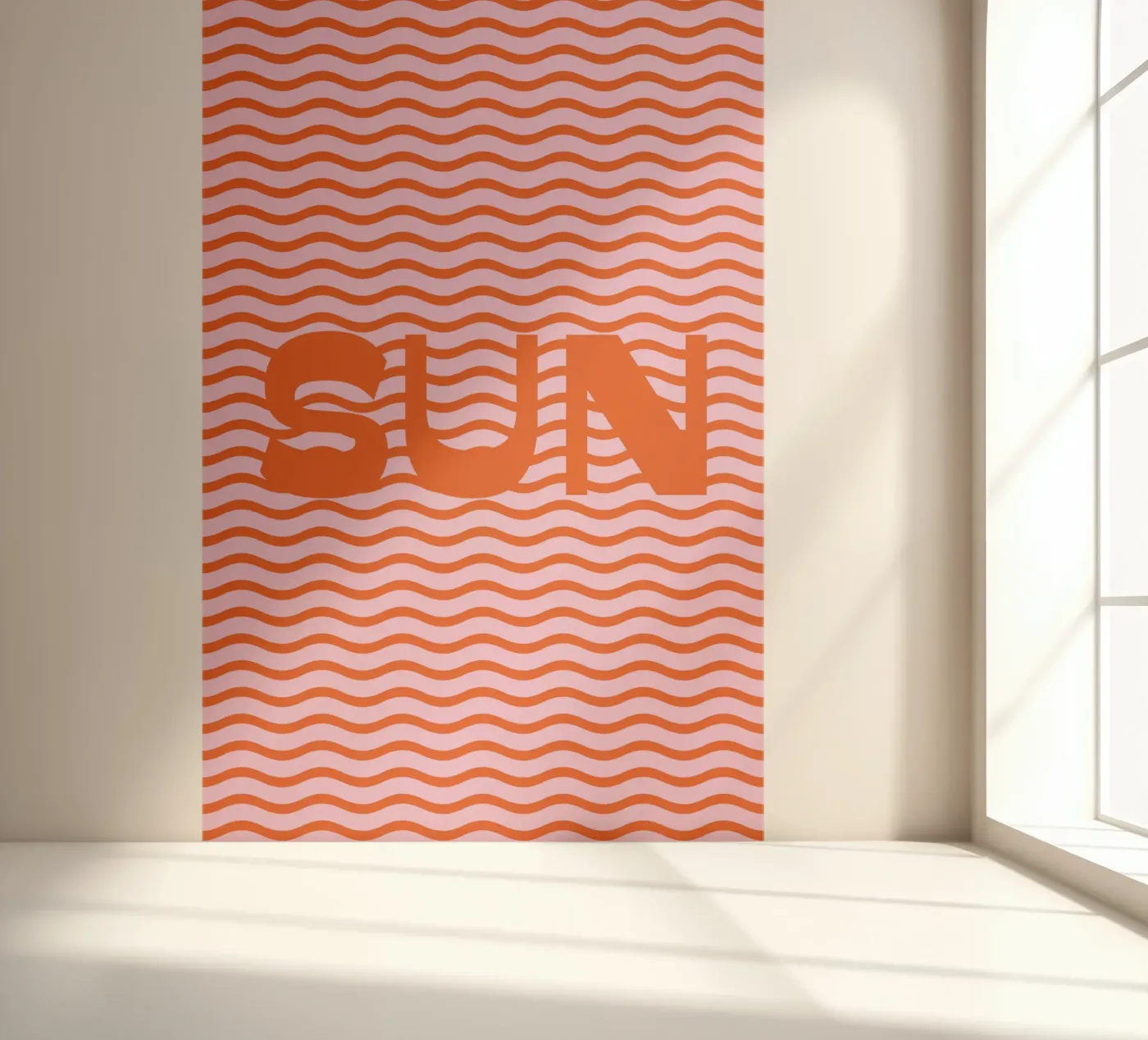 Sun Waves Orange fotobehang van janamossmann