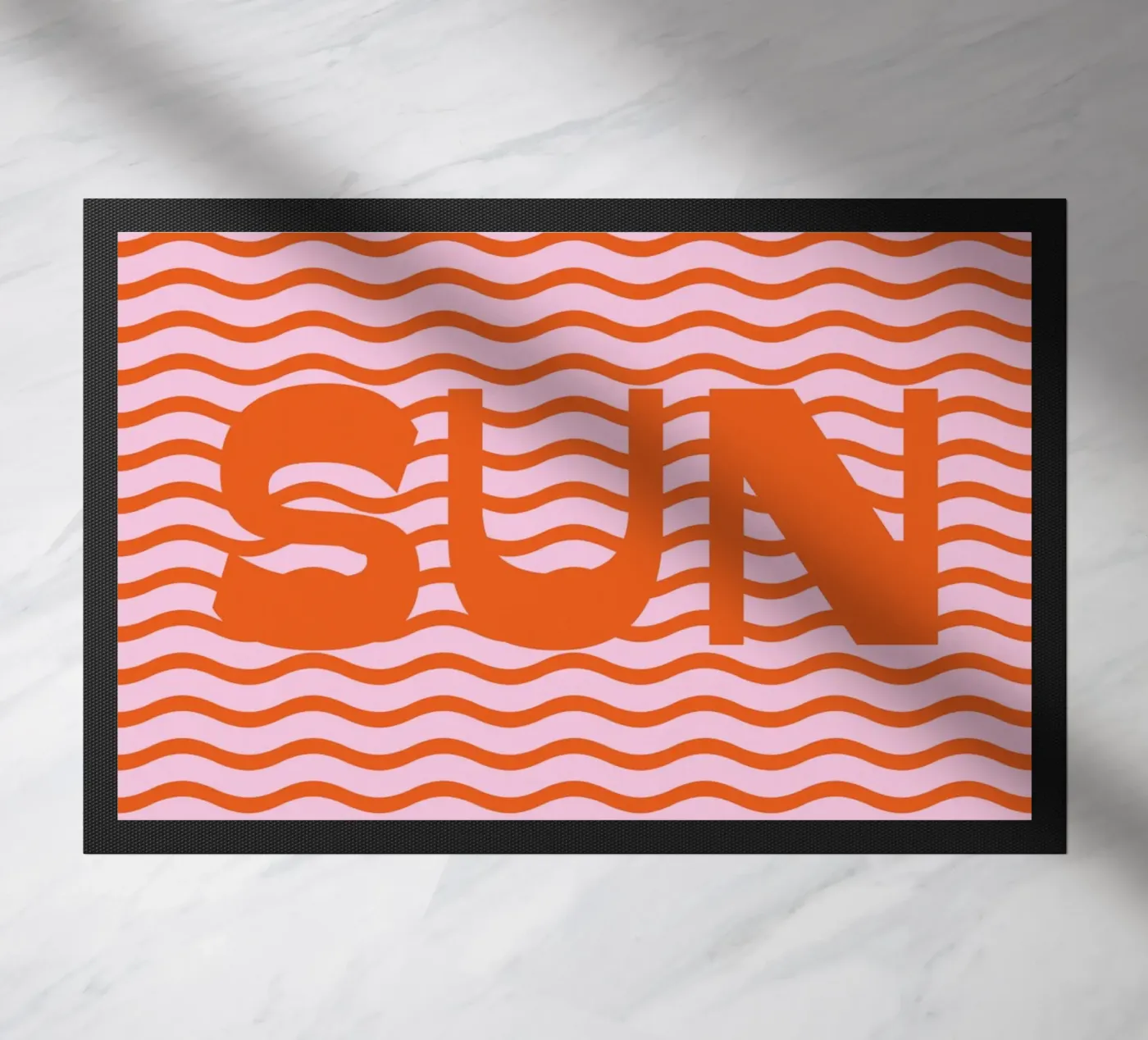 Sun Waves Orange Fußmatte von janamossmann
