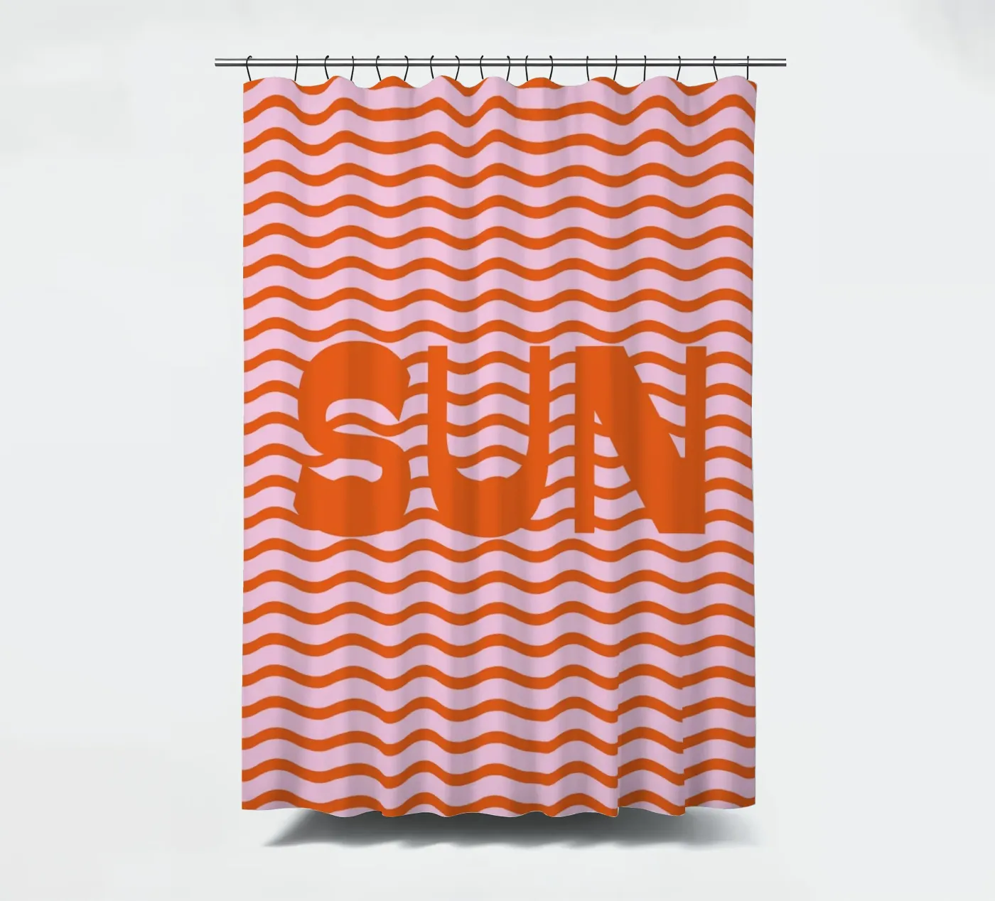 Sun Waves Orange Duschvorhang von janamossmann