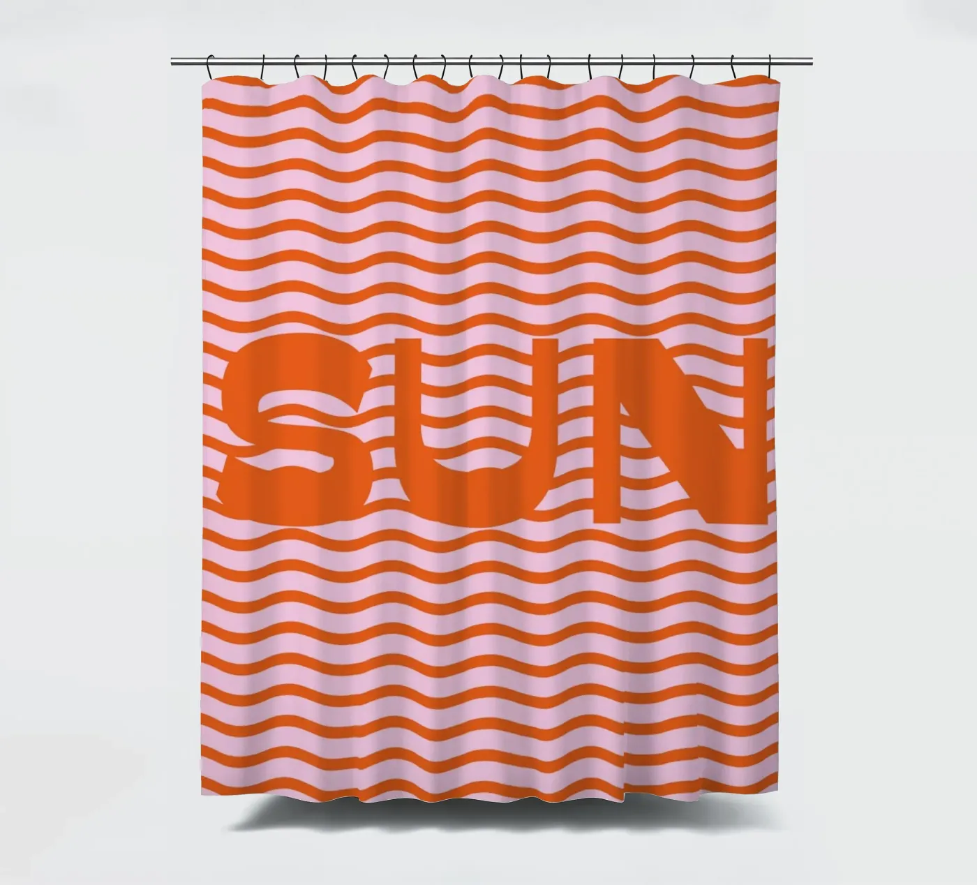 Sun Waves Orange Duschvorhang von janamossmann