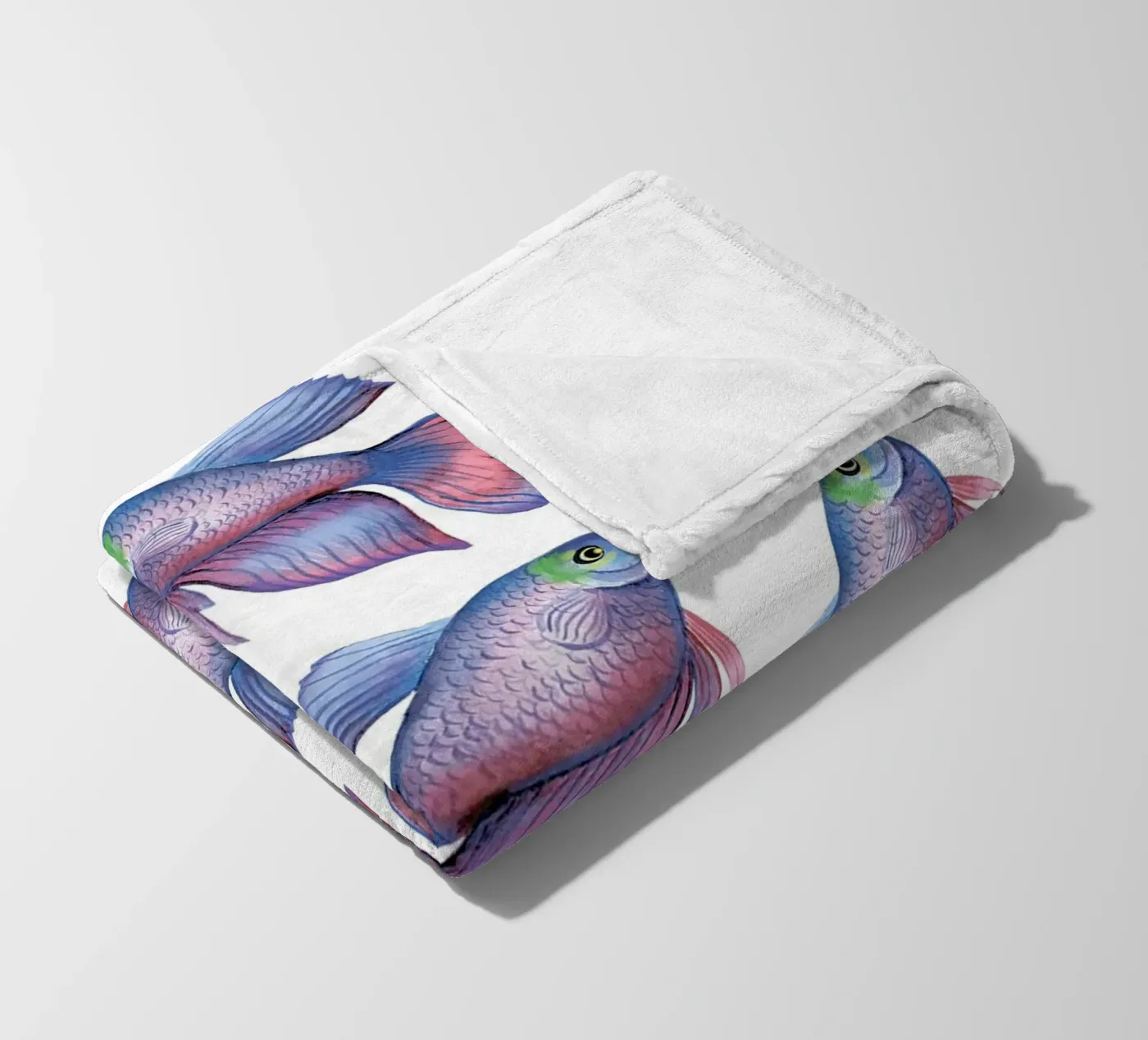 Fish pattern fleece blanket by Happypatterns