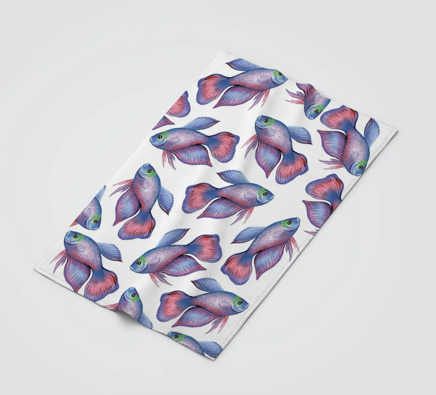 Fish pattern fleece blanket by Happypatterns
