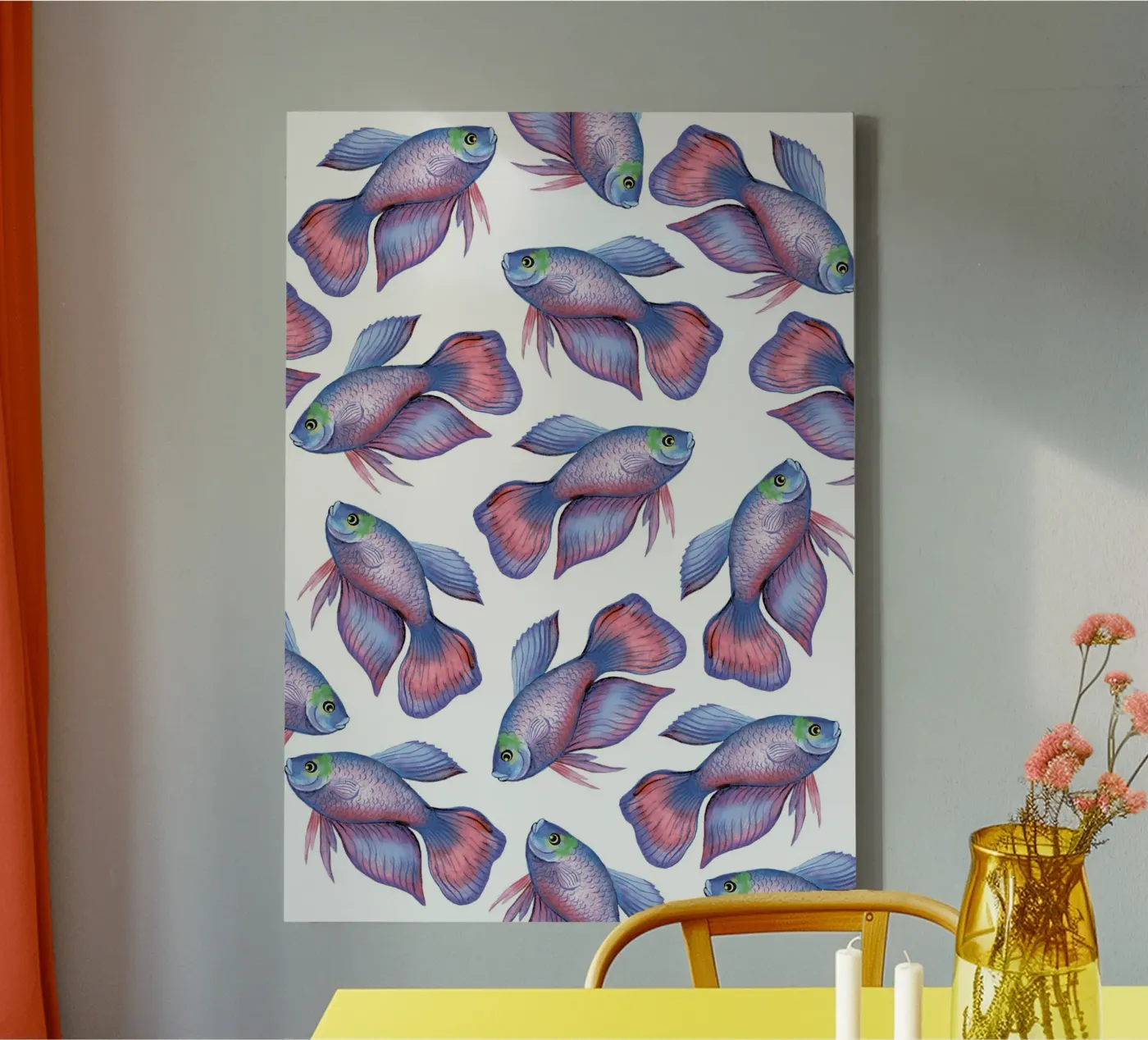 Fish pattern Leinwand von Happypatterns