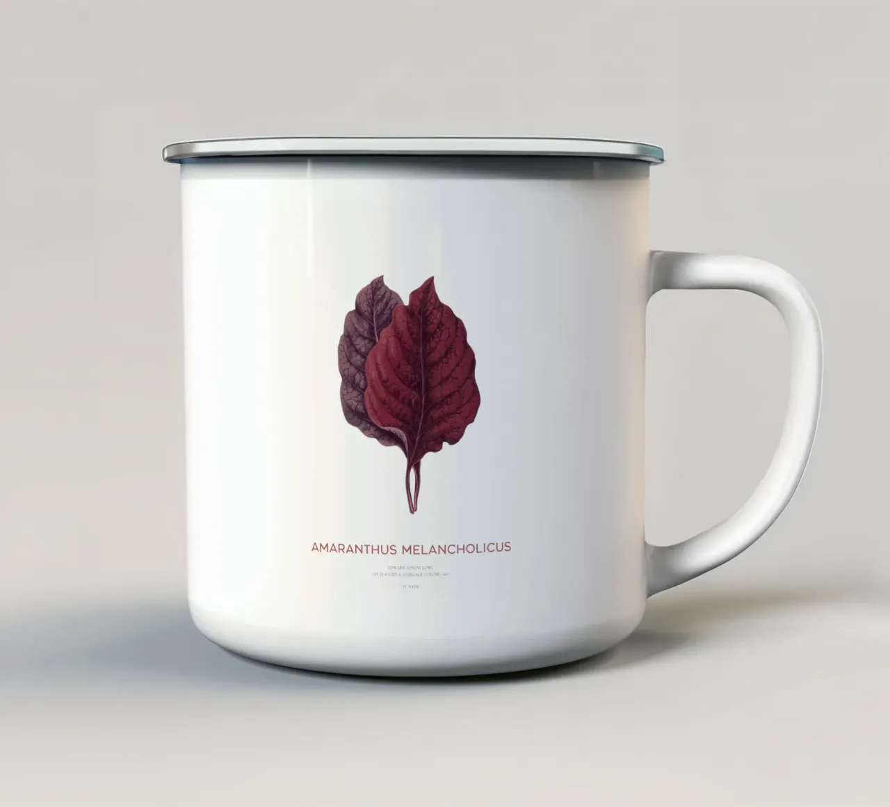 Essbarer Amaranth oder Amaranthus Melancholicus Emaille Tasse von Vintagrafica