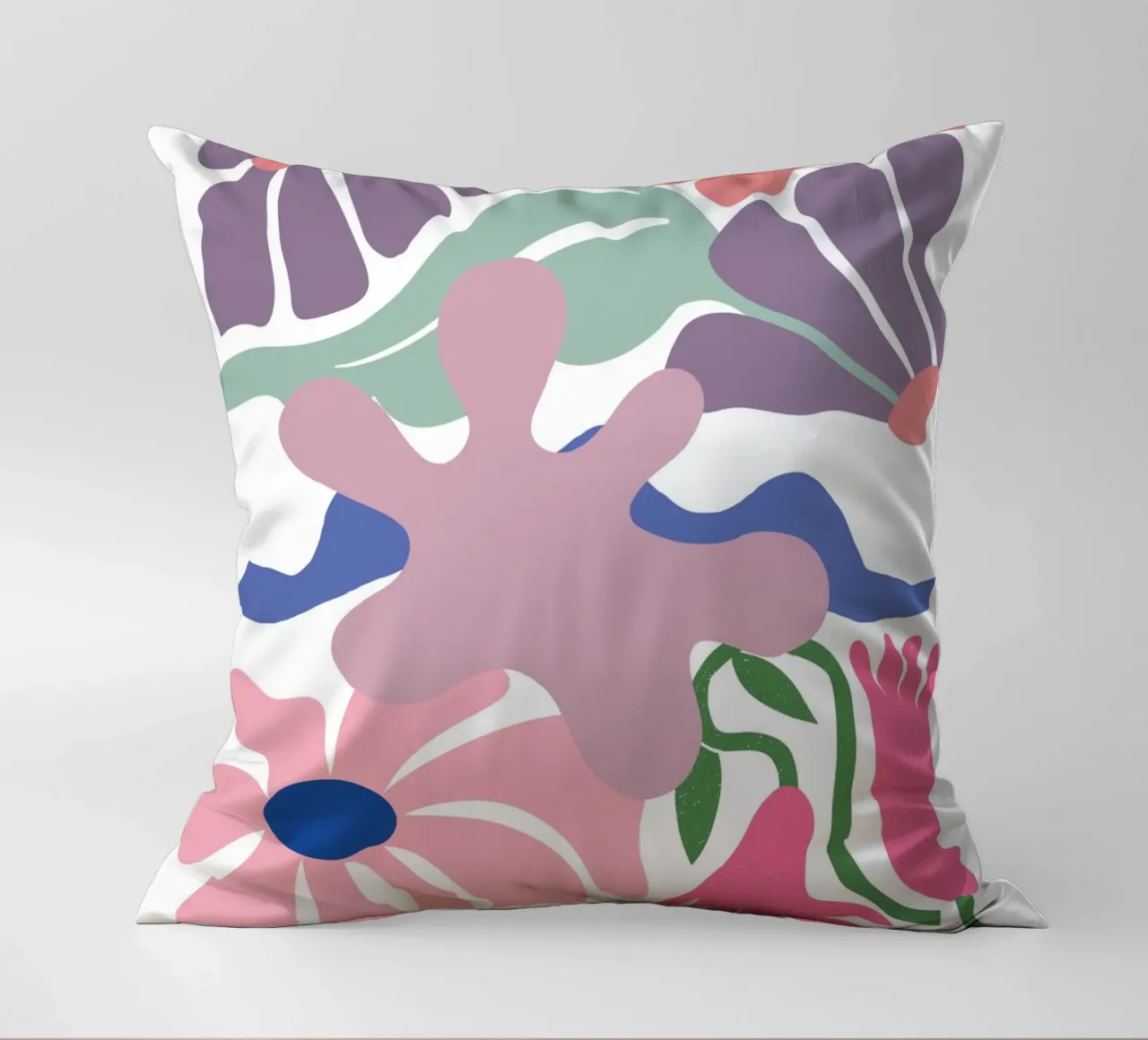 Floral shapes decorative cushion by LisaArtes