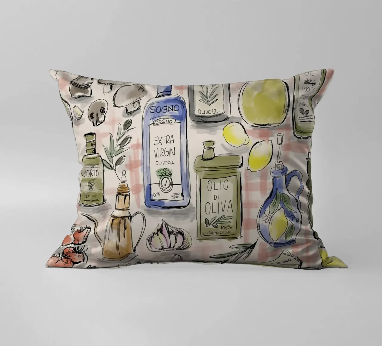 Cucina Italiana Pattern cuscino da anisillustration