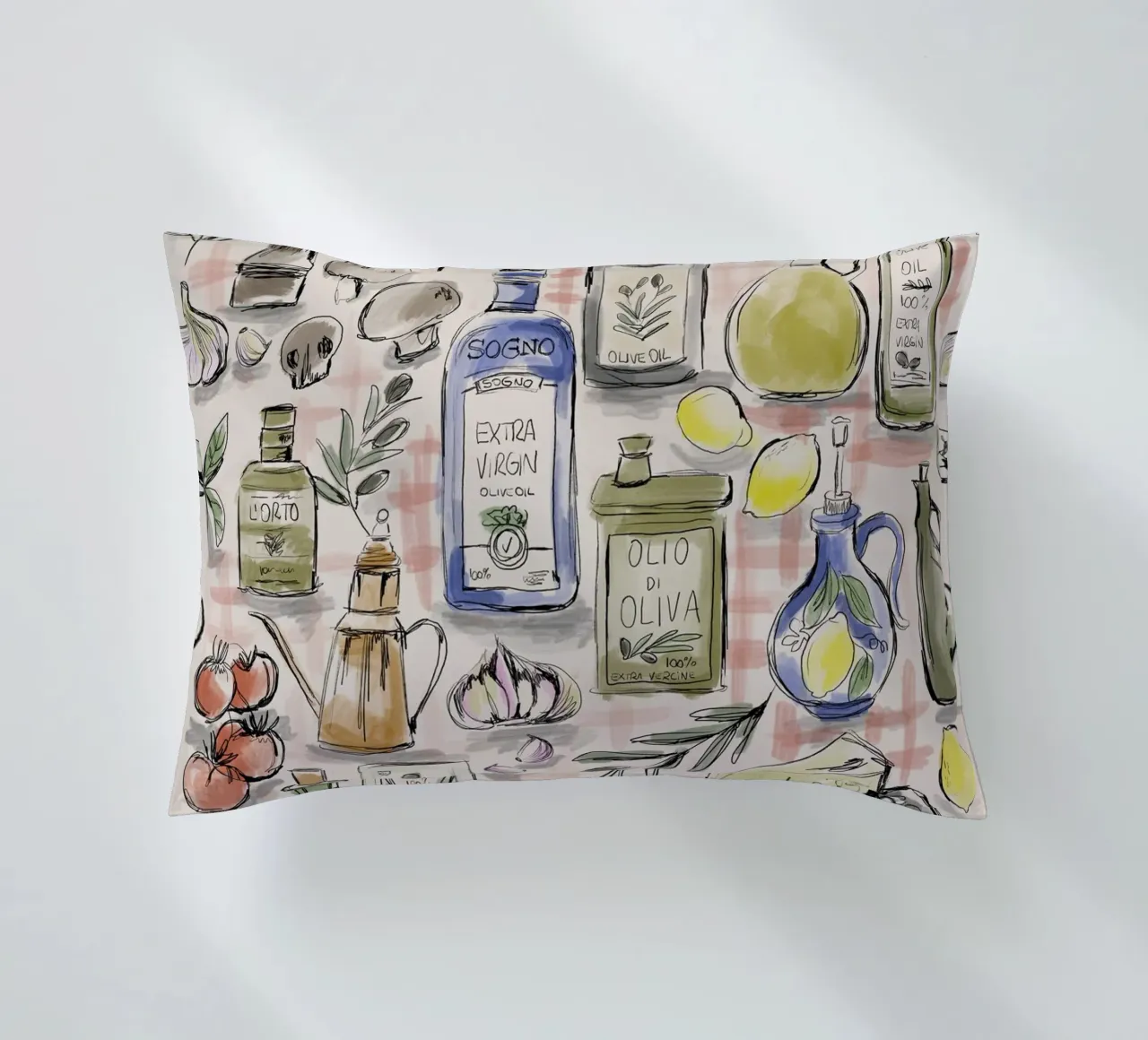 Cucina Italiana Pattern cuscino da anisillustration
