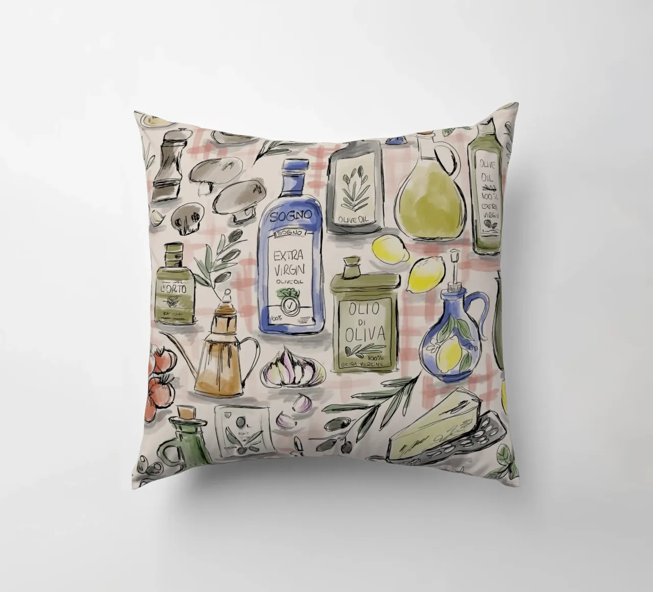 Cucina Italiana Pattern cuscino da anisillustration