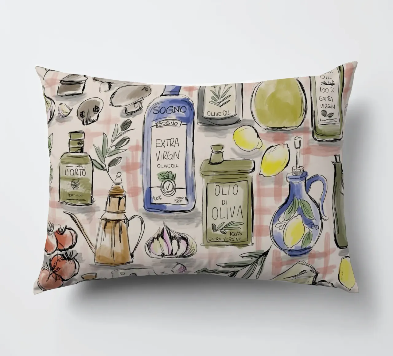 Cucina Italiana Pattern cuscino da anisillustration