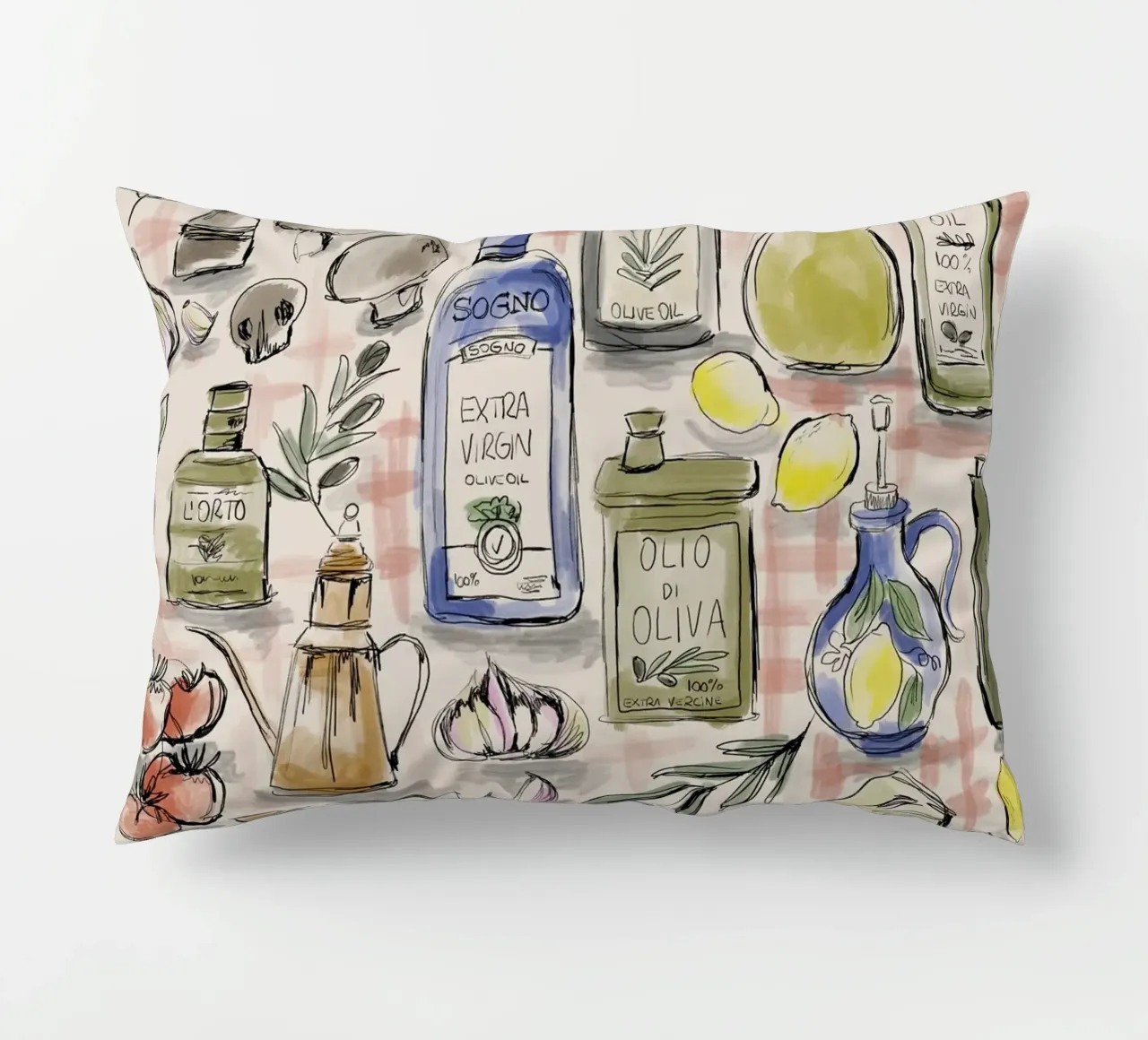 Cucina Italiana Pattern cuscino da anisillustration