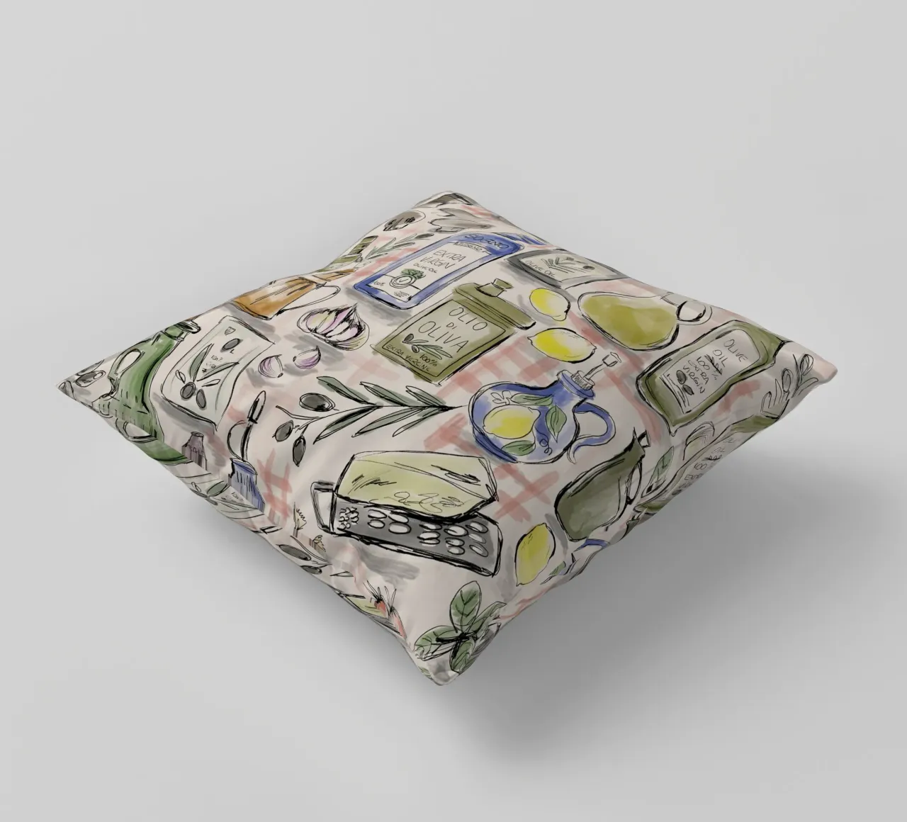 Cucina Italiana Pattern cuscino da anisillustration