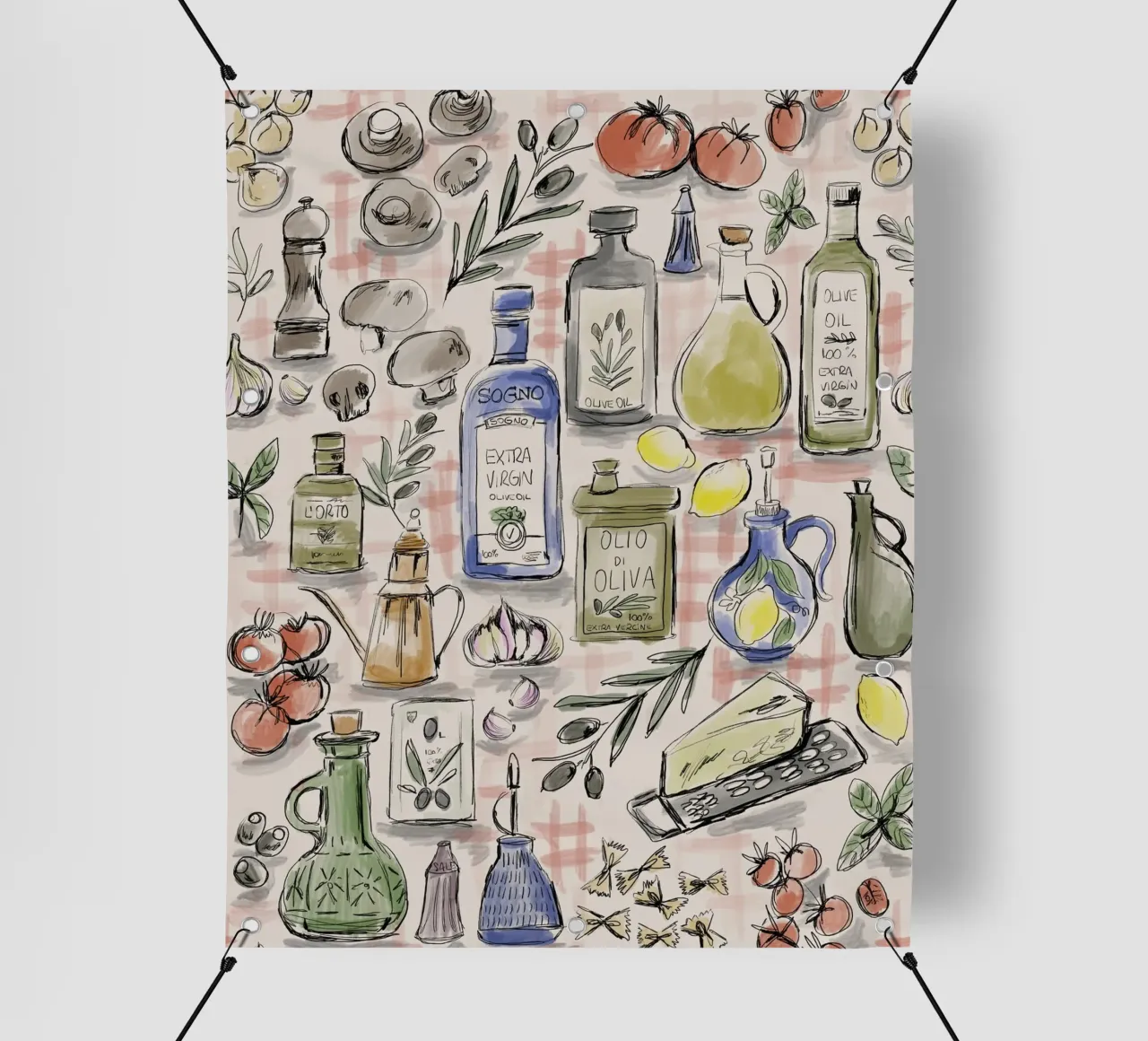 Cucina Italiana Pattern telo in pvc da anisillustration