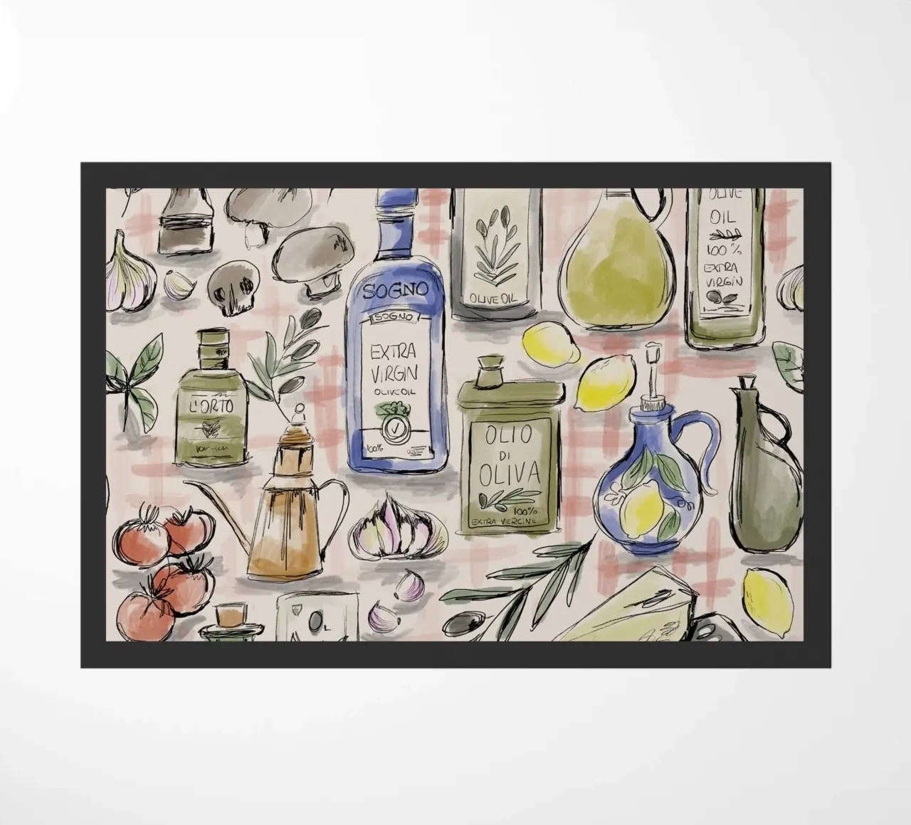 Cucina Italiana Pattern zerbino da anisillustration
