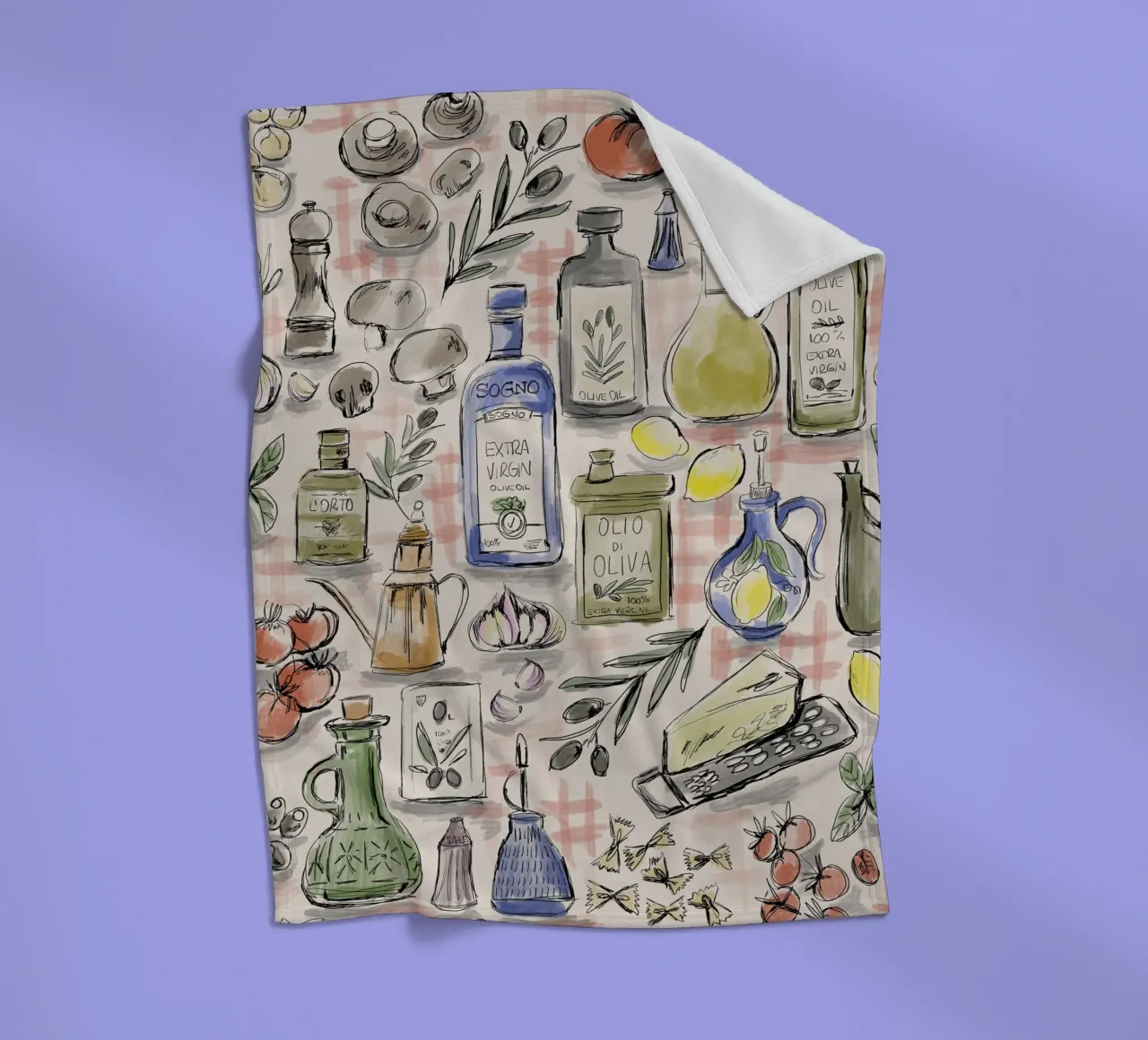 Cucina Italiana Pattern coperta in pile da anisillustration