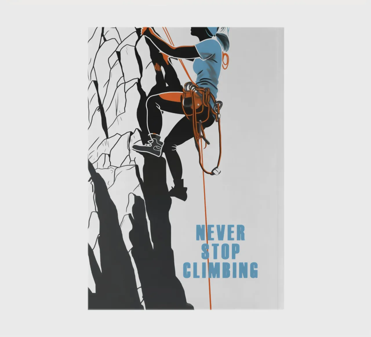 Never Stop Climbing - Mountaineering motif notebook by Autofocus