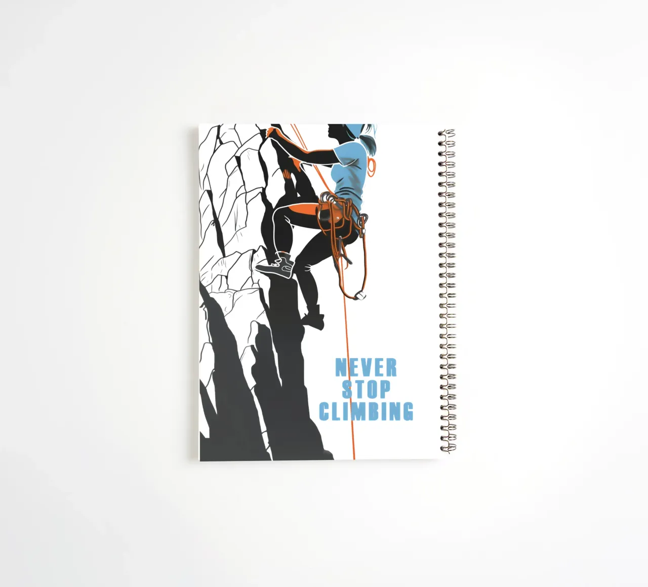 Never Stop Climbing - Bergsteiger Motiv Ringbuch von Autofocus