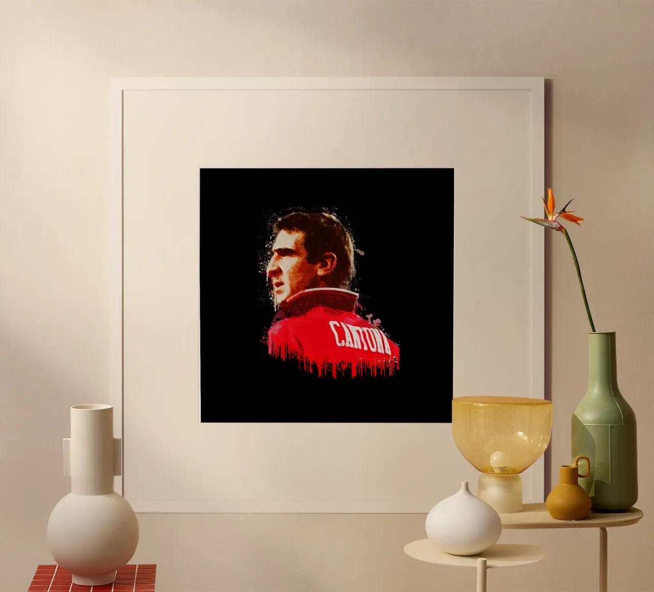 Eric Cantona è il numero 7 poster con telaio in alluminio da Gunawan Rb
