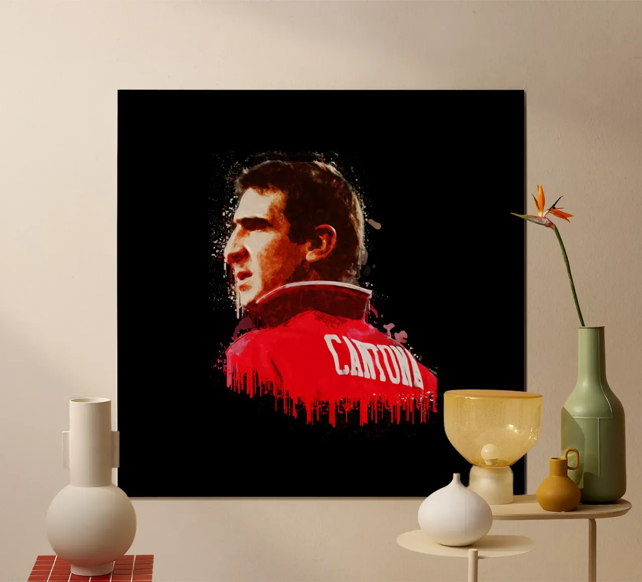 Eric Cantona è il numero 7 poster con telaio in alluminio da Gunawan Rb