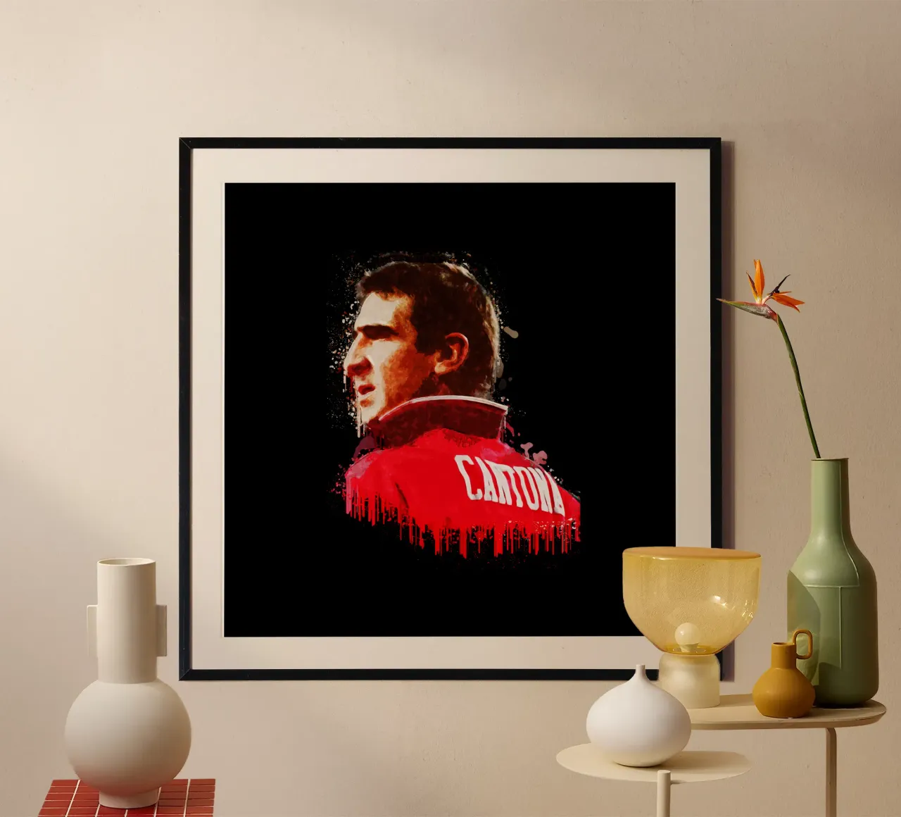 Eric Cantona è il numero 7 poster con telaio in alluminio da Gunawan Rb