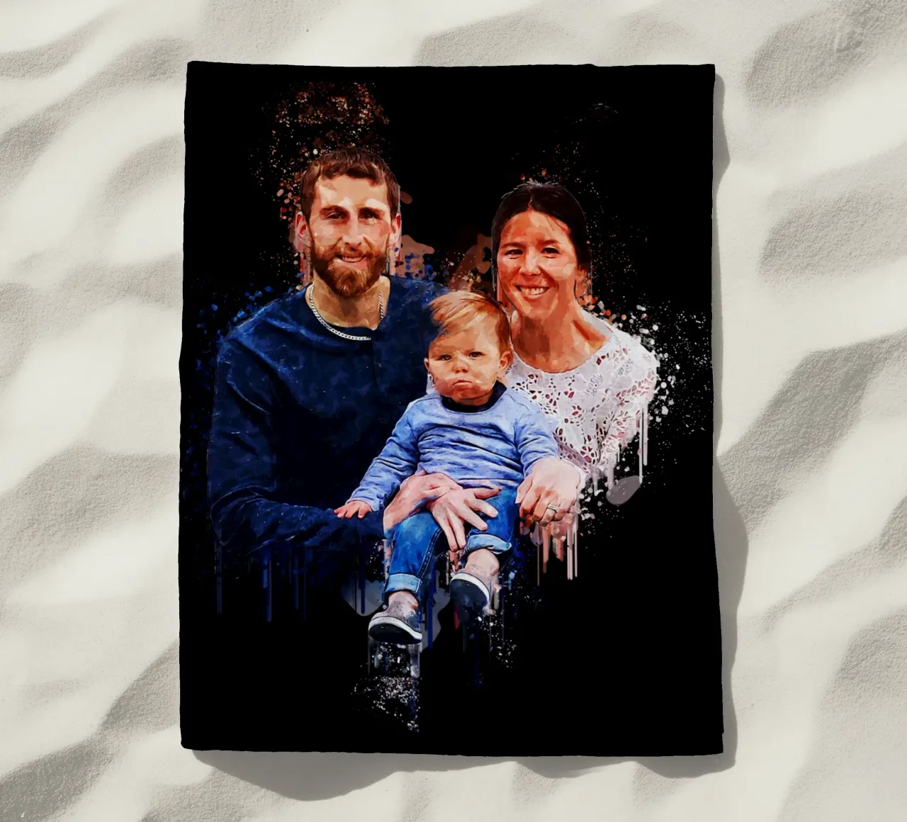 Una piccola famiglia felice telo mare da Gunawan Rb