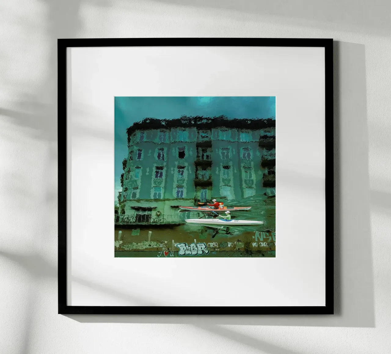 My Hamburg poster con telaio in legno da Ambra